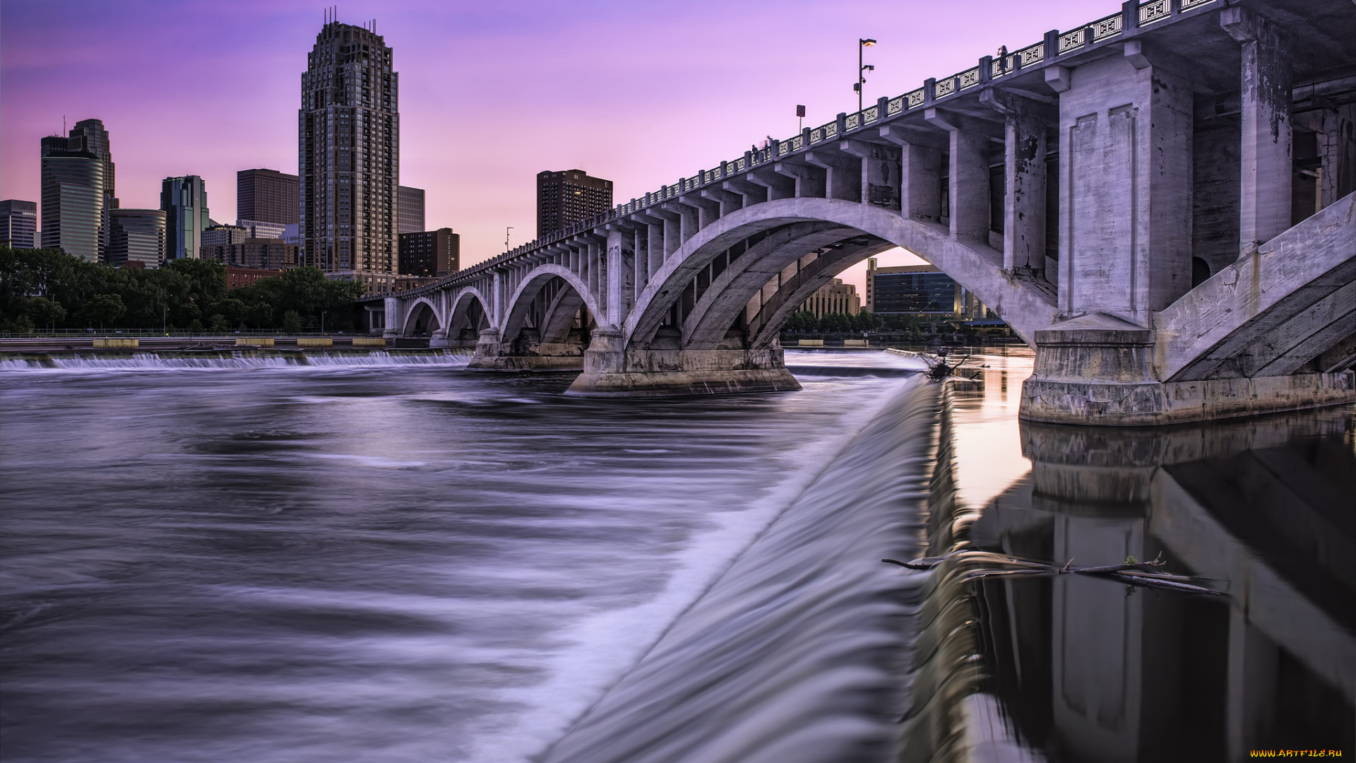 minneapolis, minnesota, города, -, мосты, мост, река