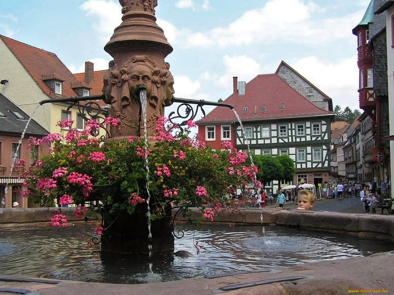 miltenberg, города, фонтаны