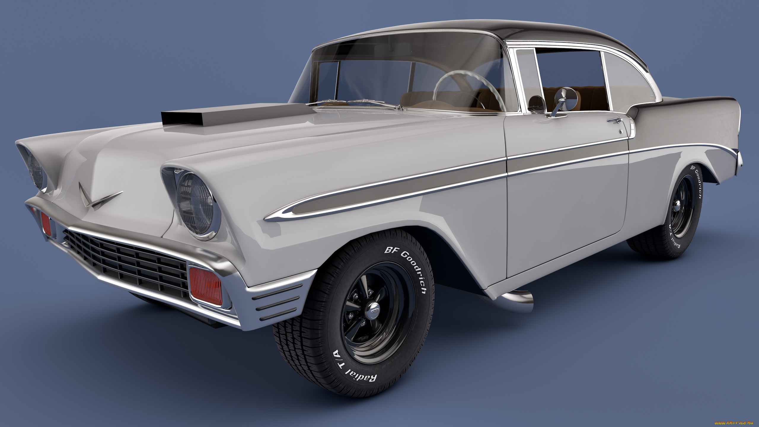 автомобили, 3д, 1956, chevrolet, bel, air, coupe