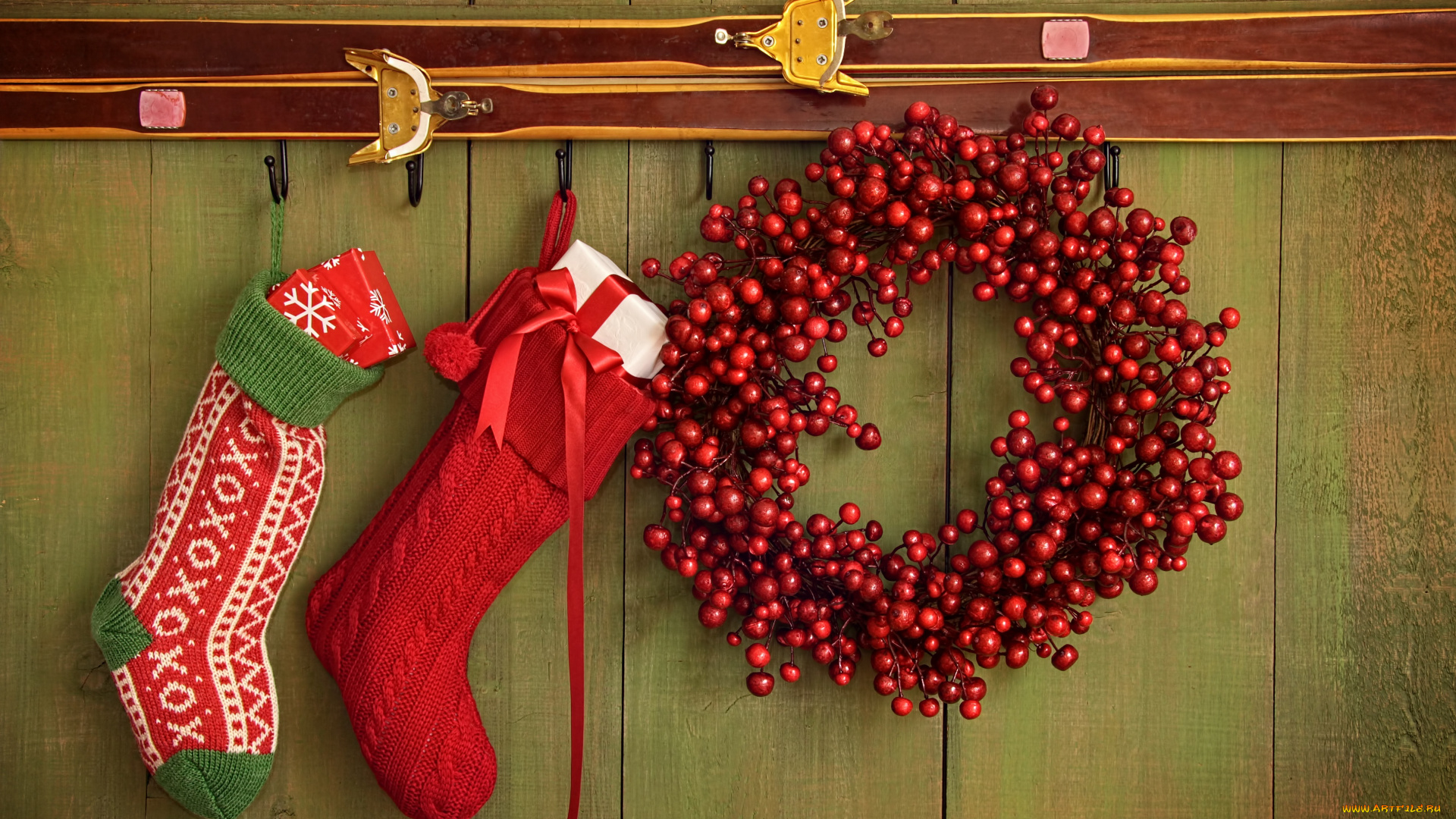 праздничные, -, разное, , новый, год, подарки, носки, украшения, christmas, decoration, новый, год, рождество, new, year, ягоды