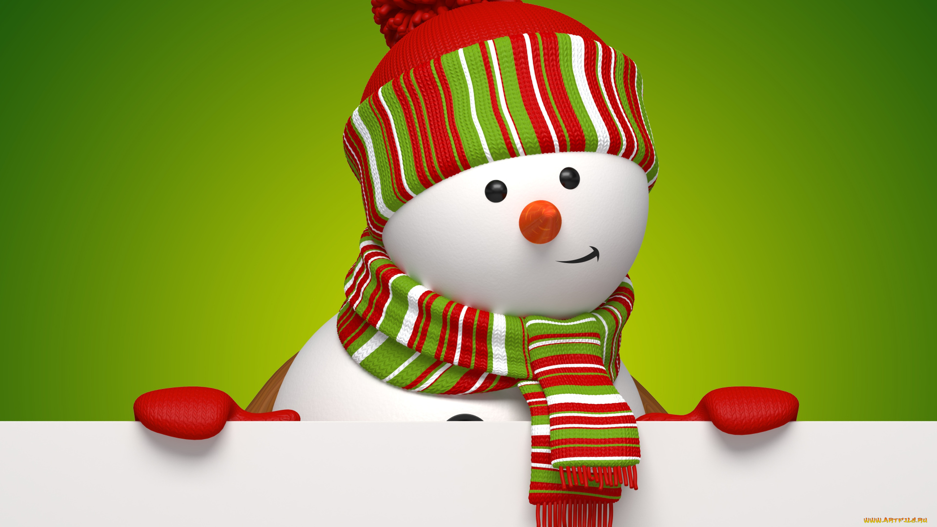 праздничные, 3д, графика, , новый, год, snowman, 3d, cute, banner, christmas, new, year, снеговик, новый, год