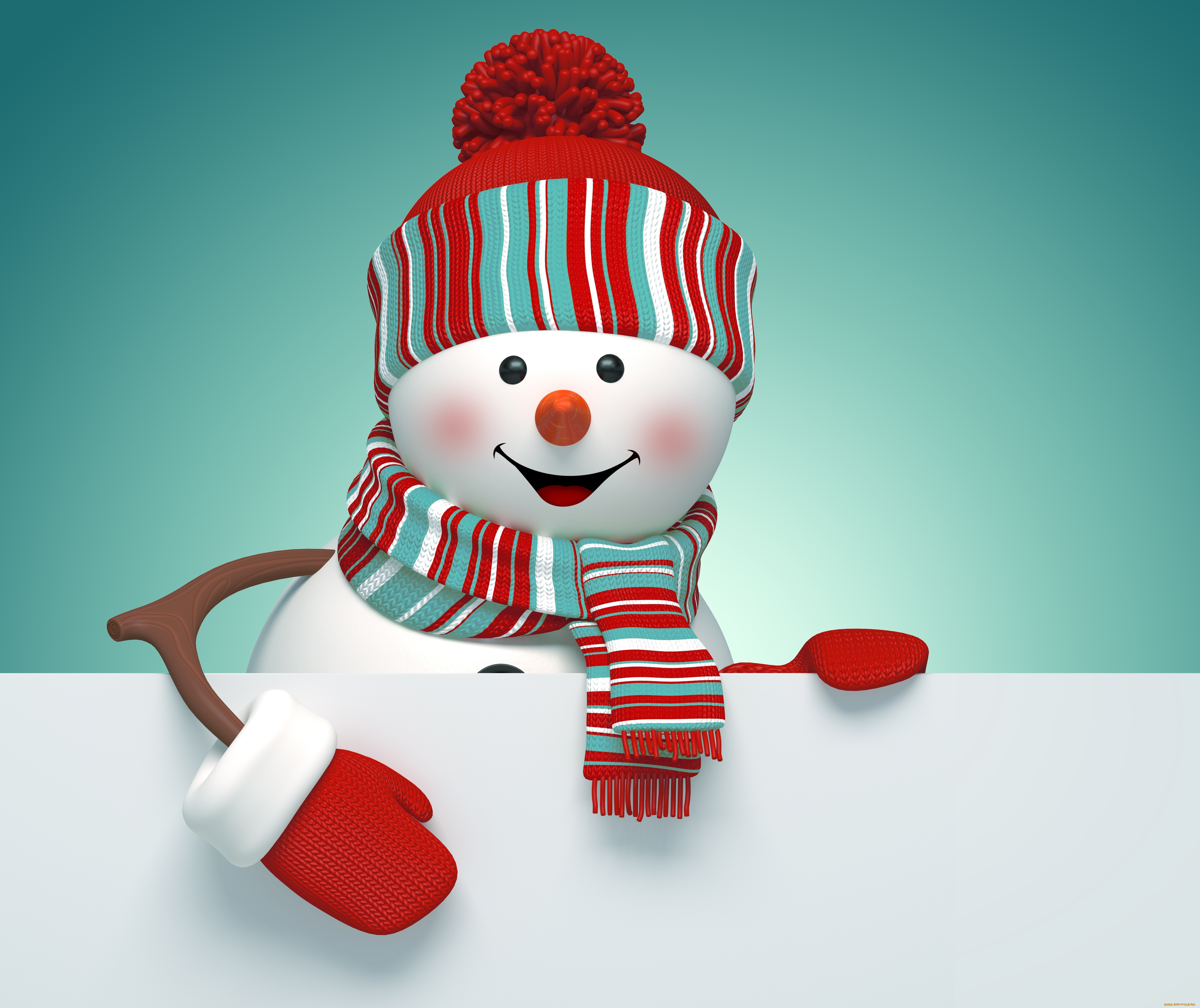праздничные, 3д, графика, , новый, год, snowman, 3d, cute, merry, christmas, new, year, decoration, снеговик, новый, год, рождество