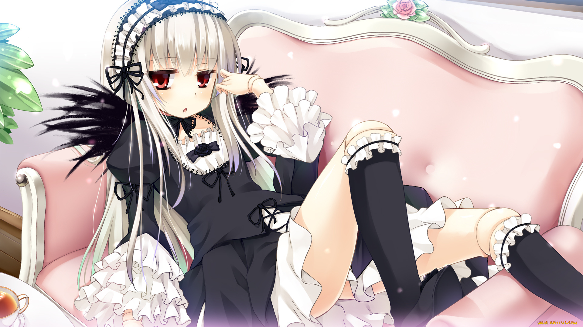 аниме, rozen, maiden, asa, swallowtail, suigintou, rozen, maiden, платье, девушка, арт