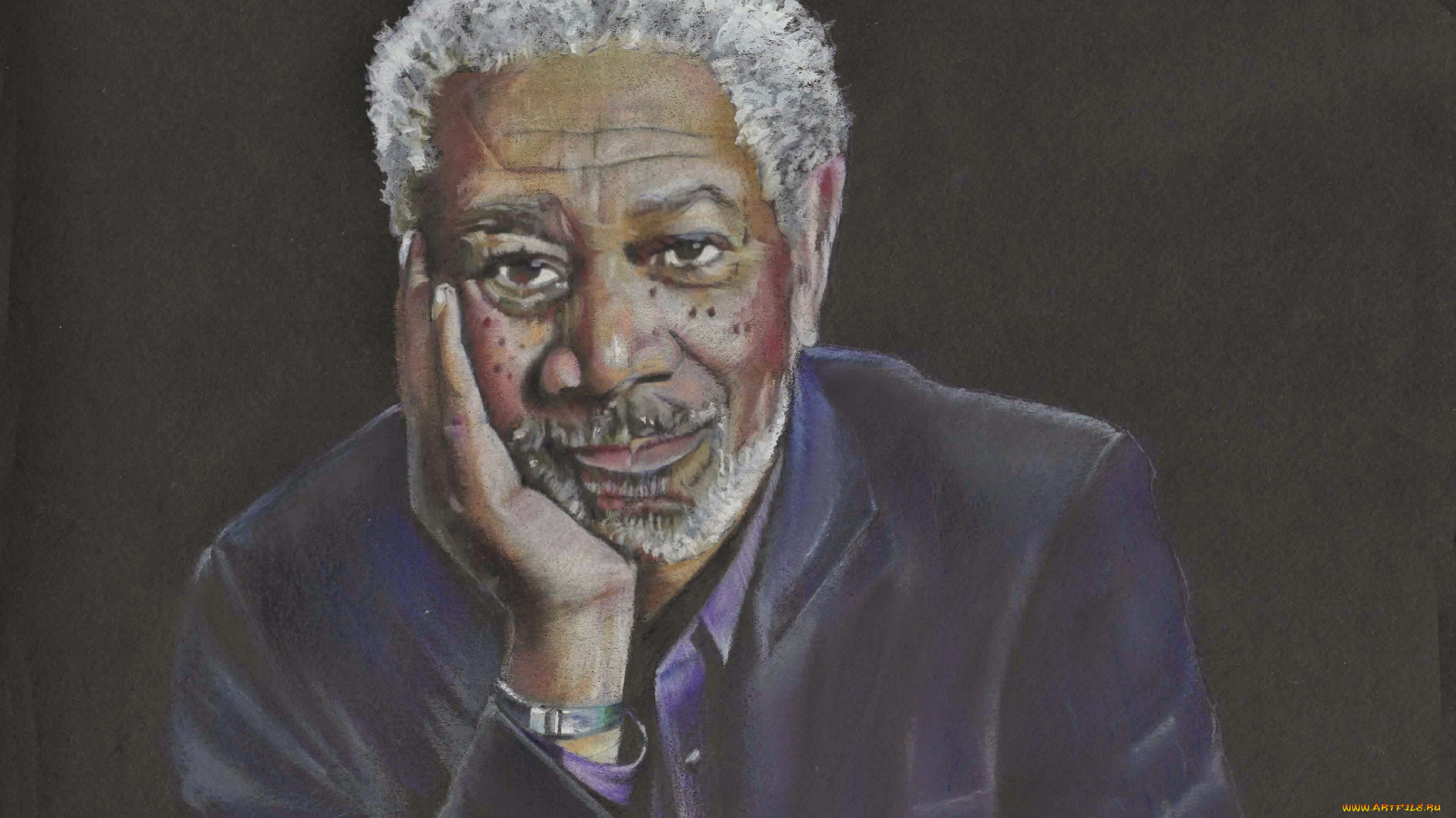 morgan, freeman, рисованное, люди, фон, негр, мужчина, портрет, актер