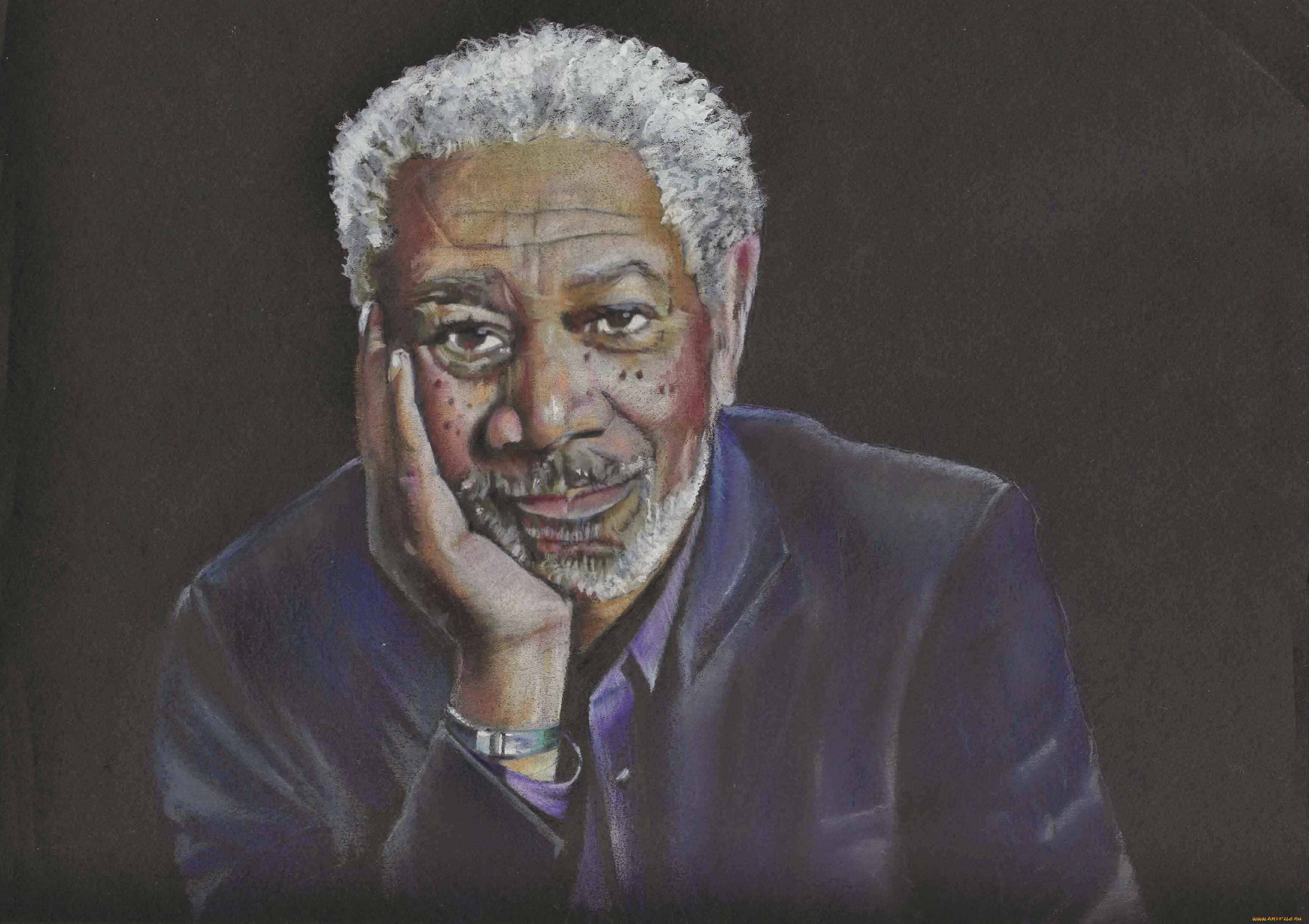 morgan, freeman, рисованное, люди, фон, негр, мужчина, портрет, актер