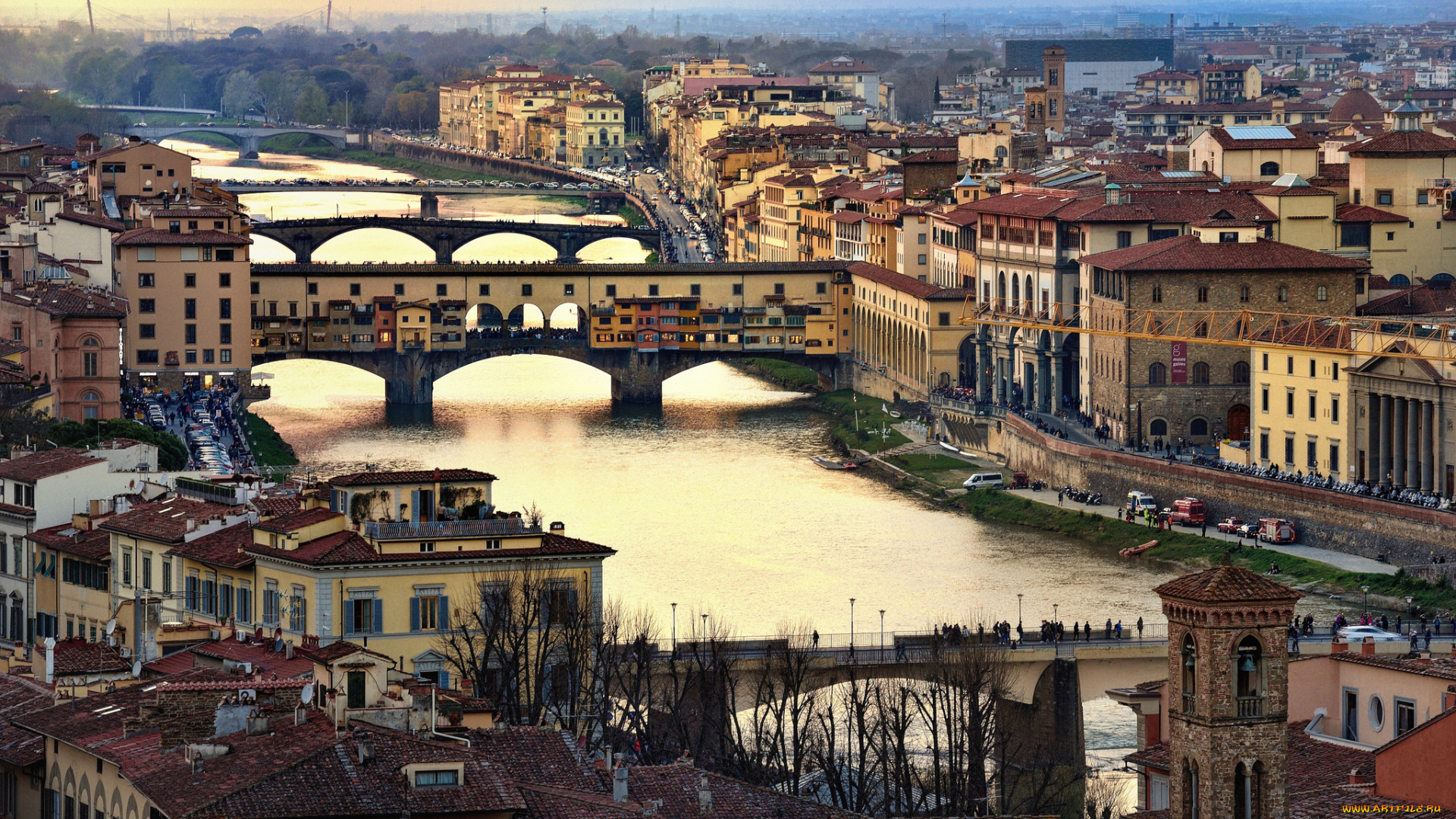 ponte, vecchio, , firenze, -, italy, города, флоренция, , италия, река, мосты