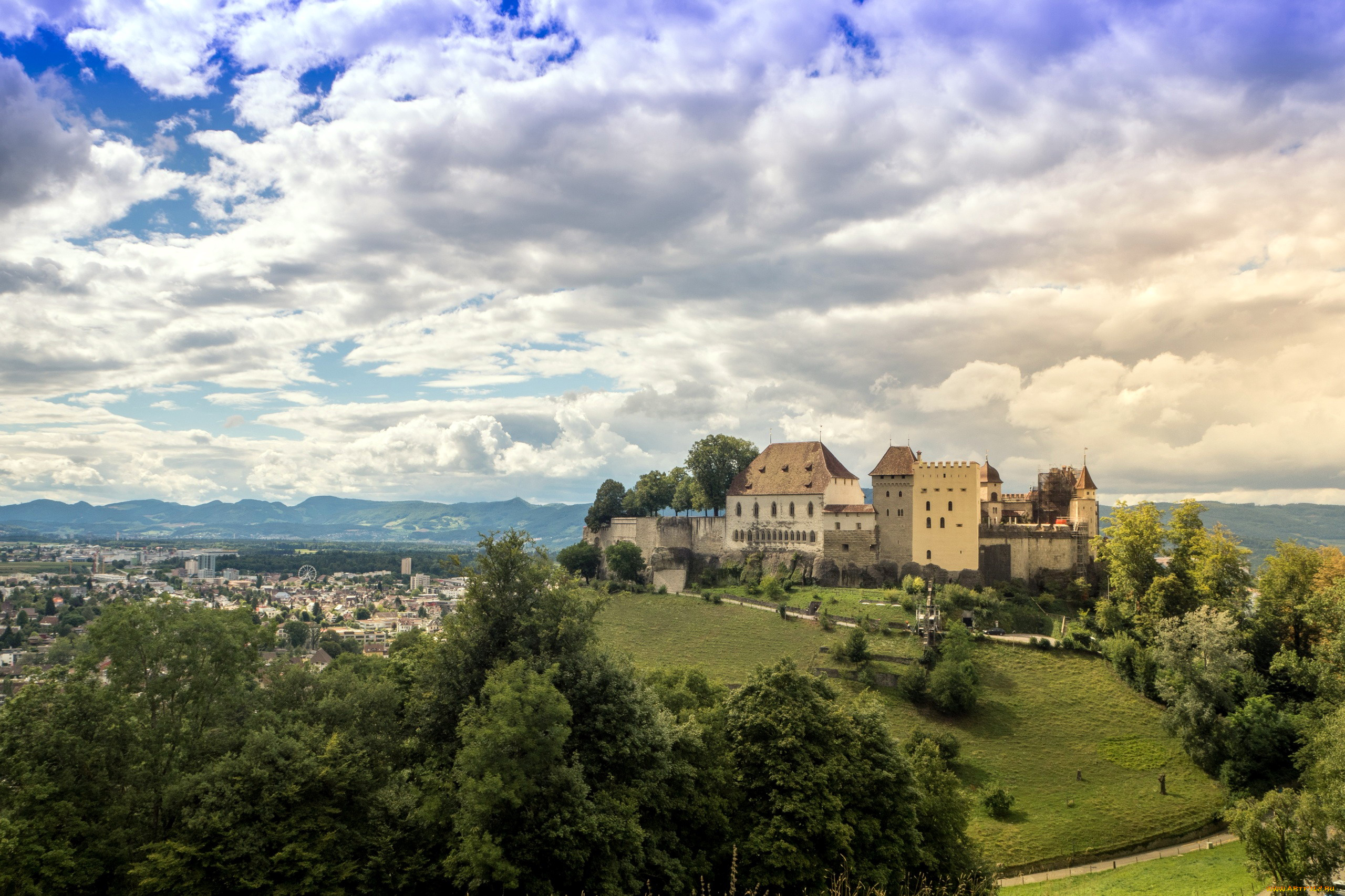 lenzburg, castle, города, замки, швейцарии, lenzburg, castle