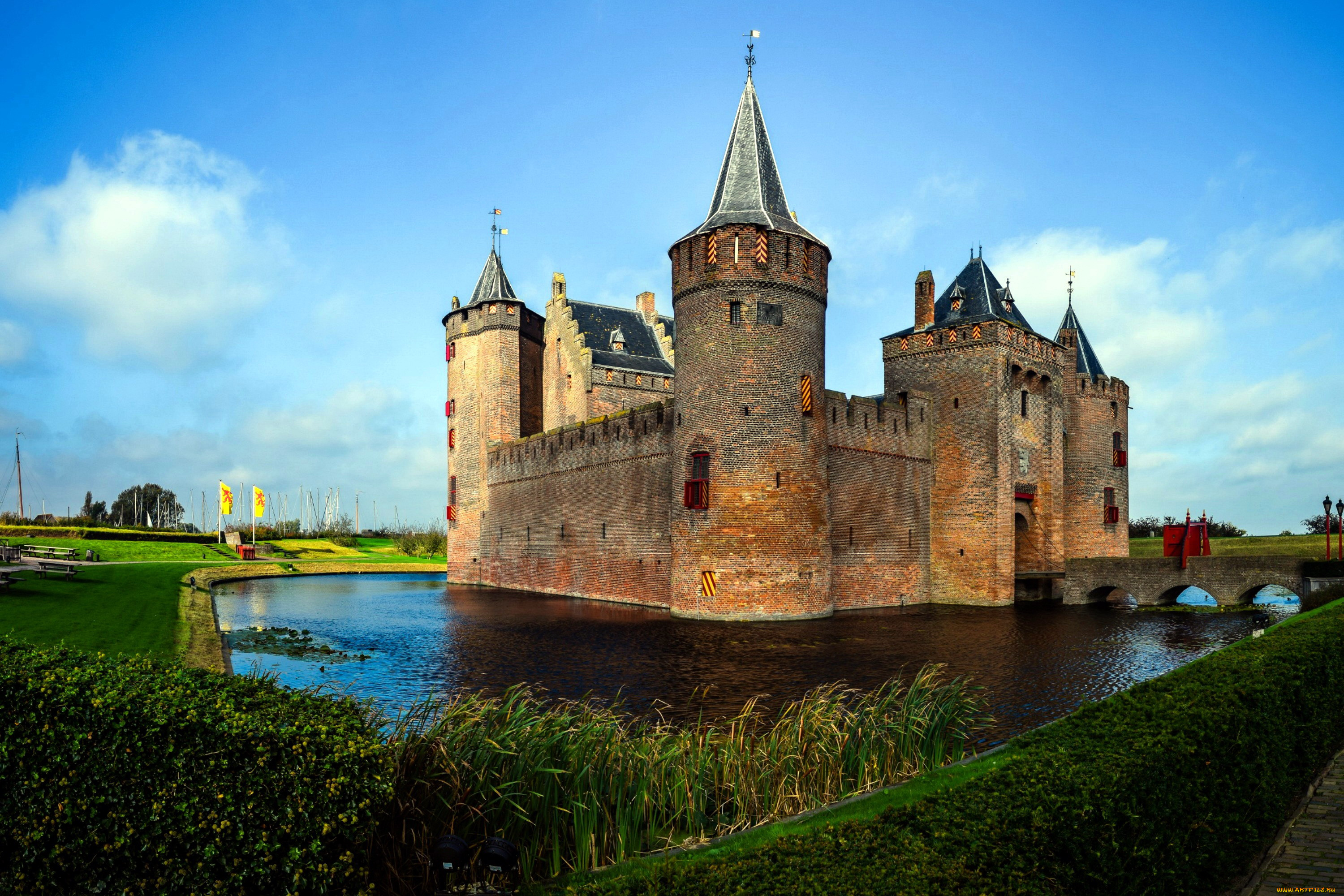 muiden, castle, города, замки, нидерландов, muiden, castle