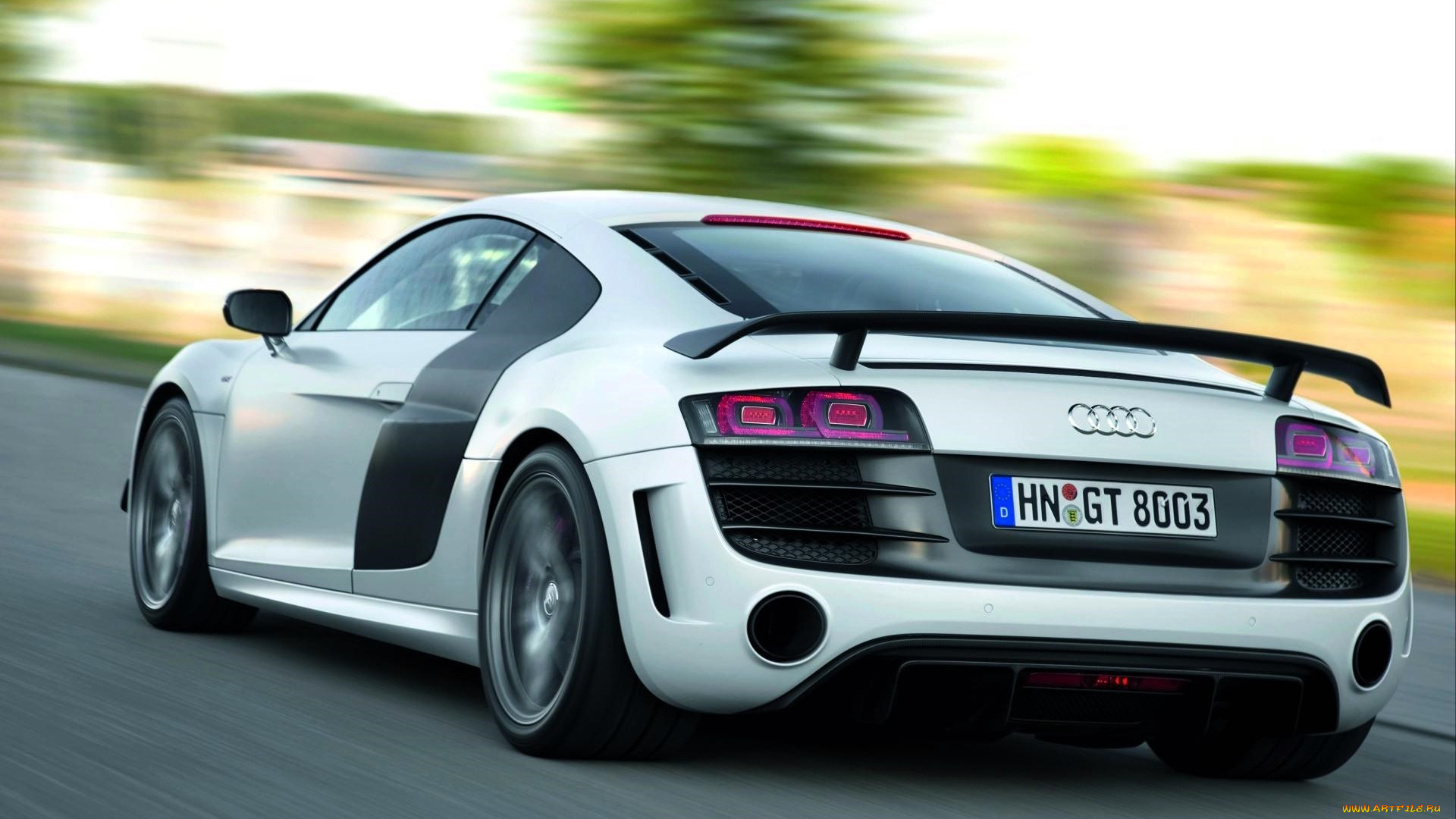 audi, r8, gt, 2011, автомобили, audi, белый, скорость, дорога