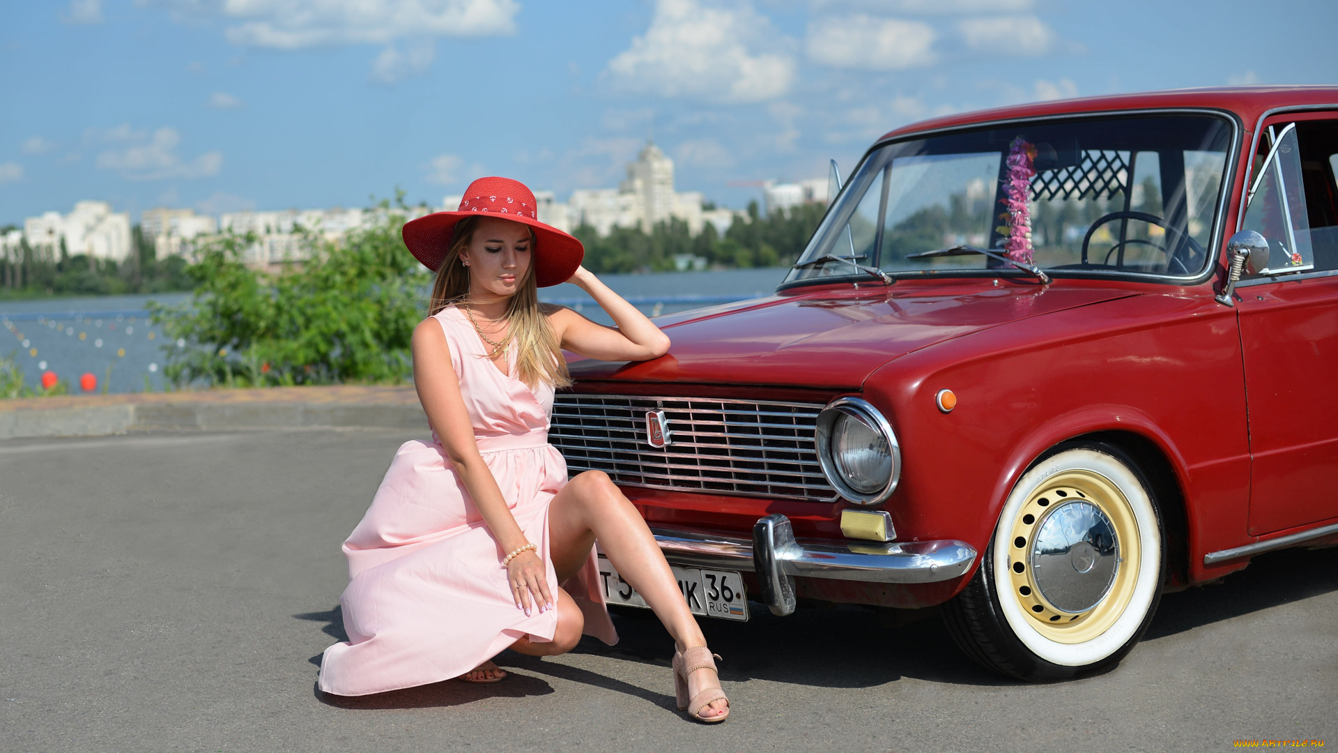 автомобили, -авто, с, девушками, lada, 2102