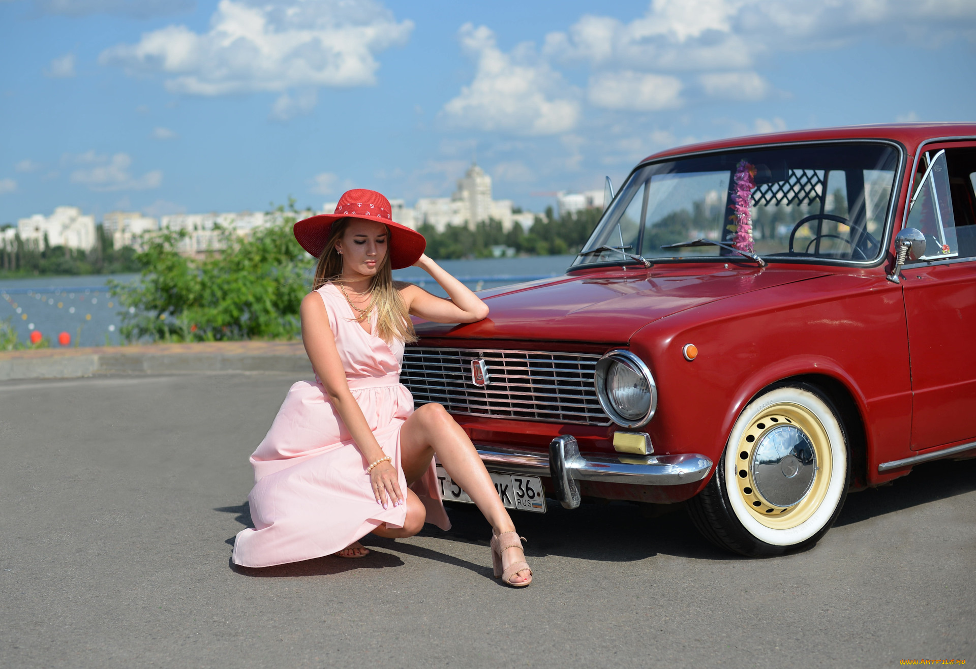 автомобили, -авто, с, девушками, lada, 2102