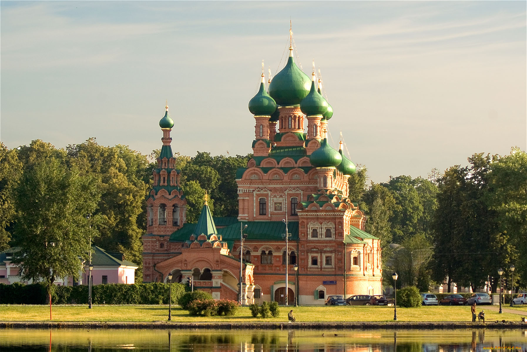 города, православные, церкви, монастыри, небо, храм, пруд, деревья