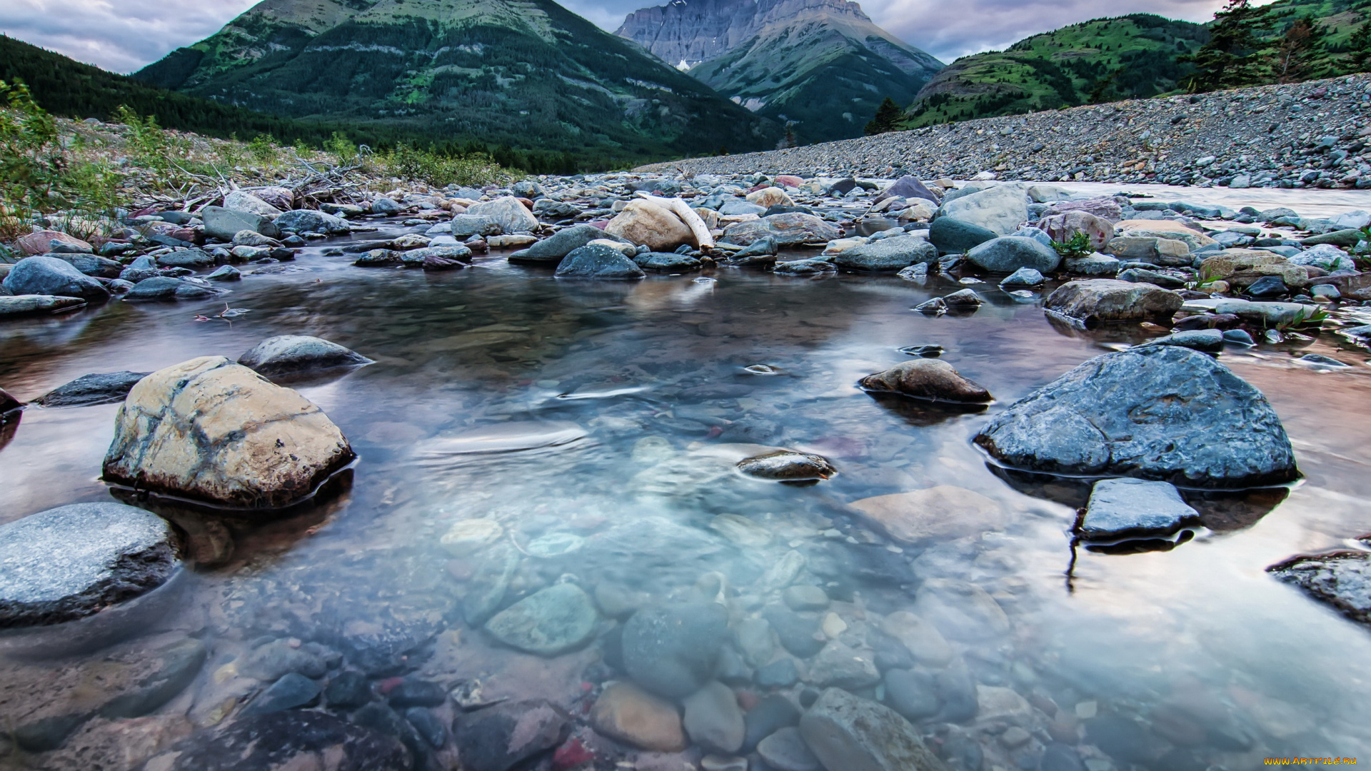 природа, реки, озера, горы, озеро, canada, waterton, lakes, alberta, national, park