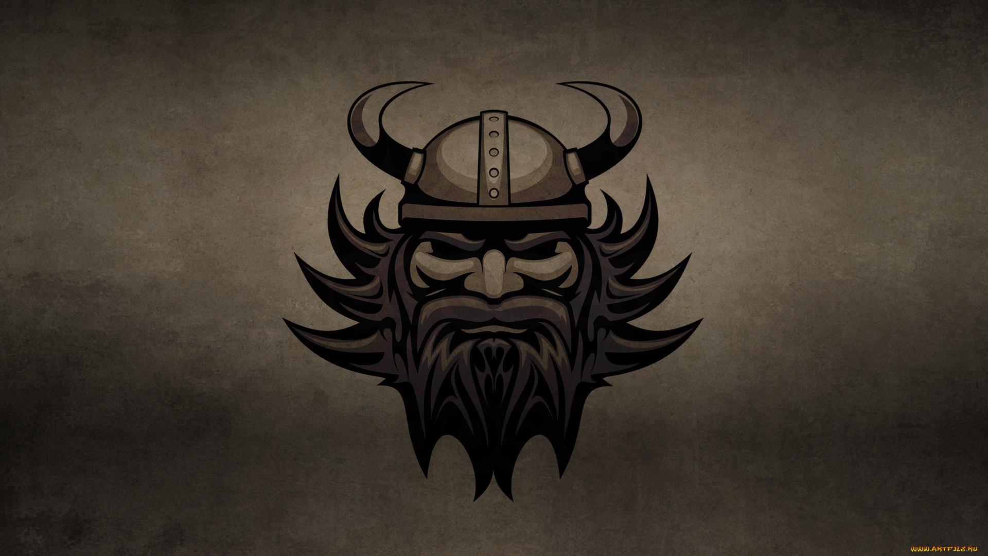 рисованные, минимализм, галл, борода, голова, рога, шлем, темный, фон, викинг, viking