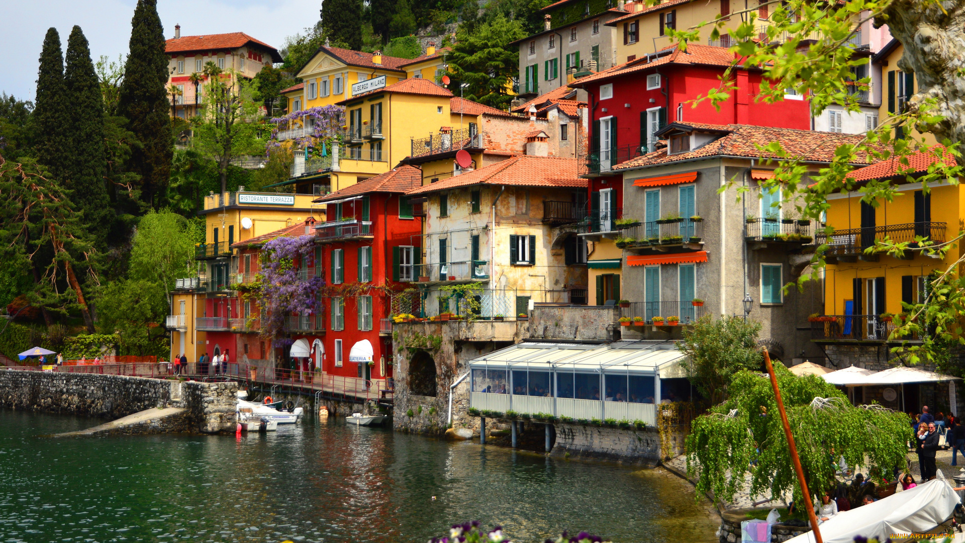 varenna, , lombardy, , италия, города, амальфийское, и, лигурийское, побережье, , италия, дома, море