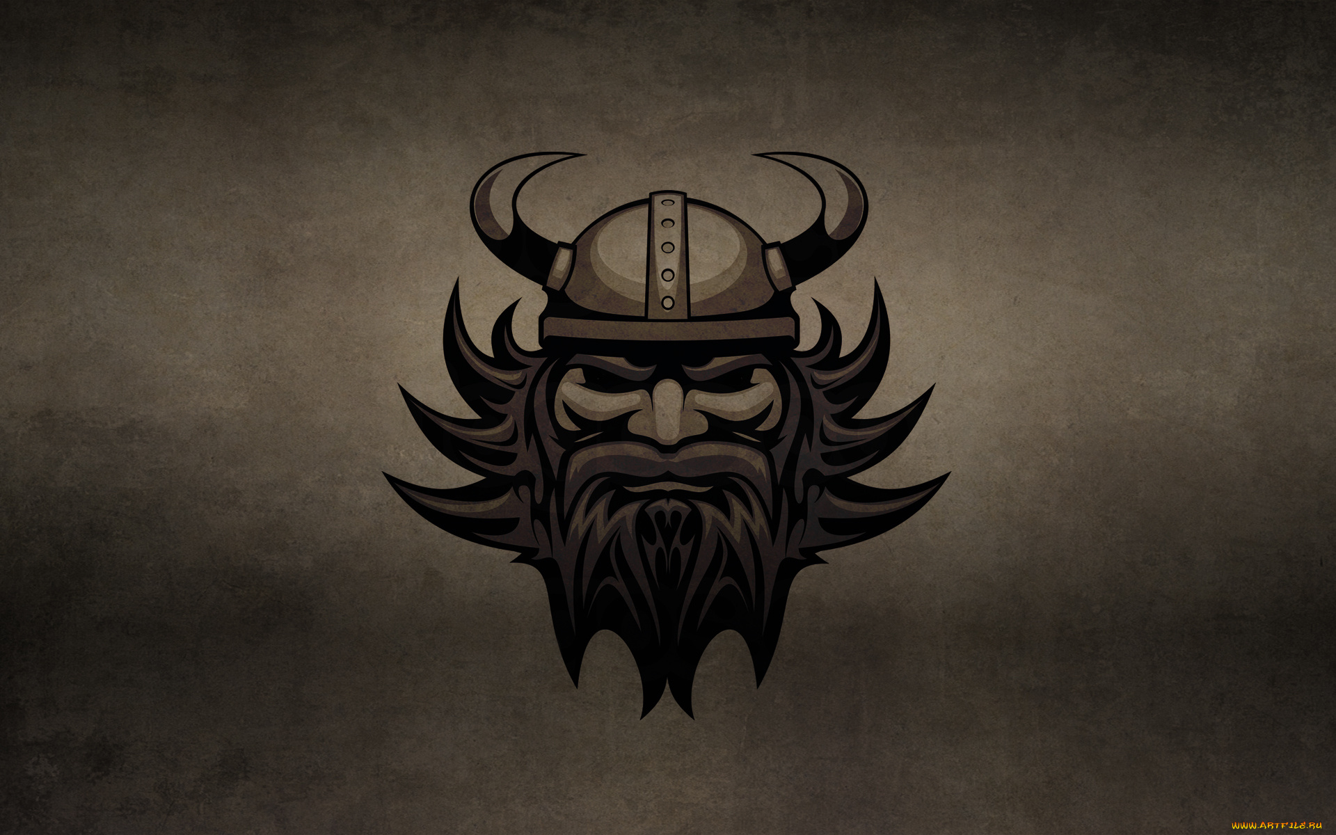 рисованные, минимализм, галл, борода, голова, рога, шлем, темный, фон, викинг, viking