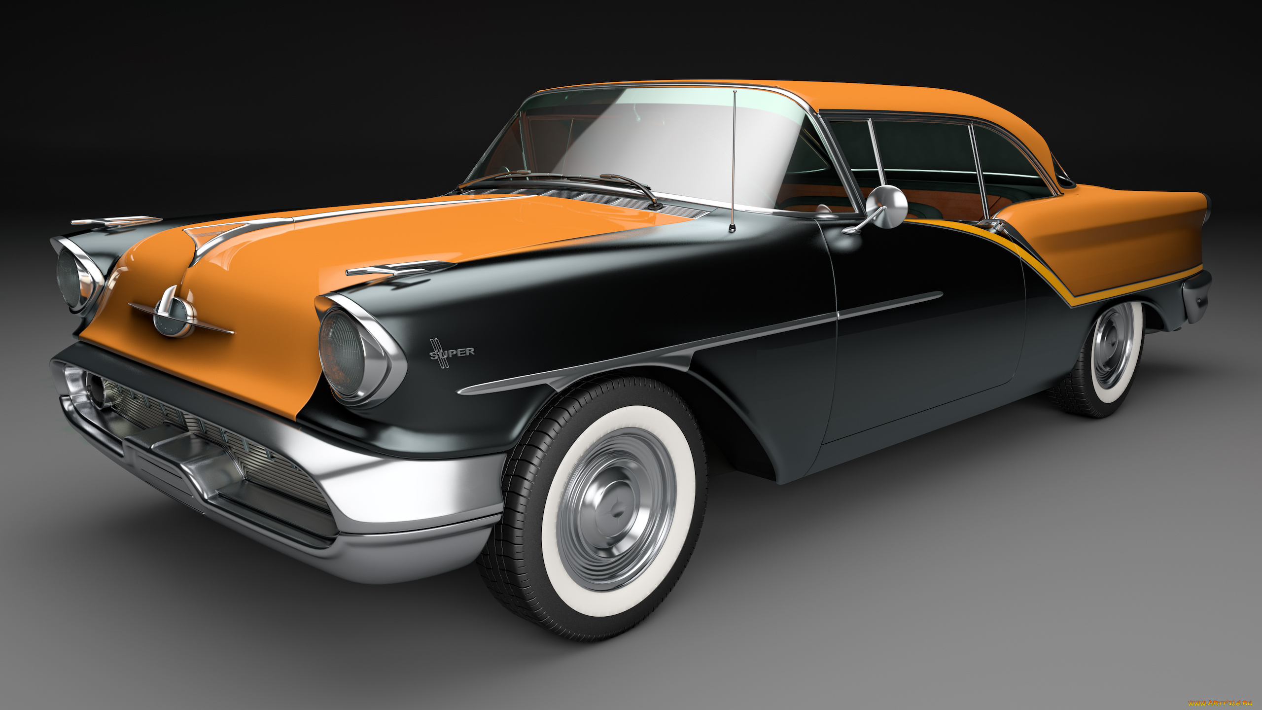 автомобили, 3д, 1957, coupe, 88, oldsmobile