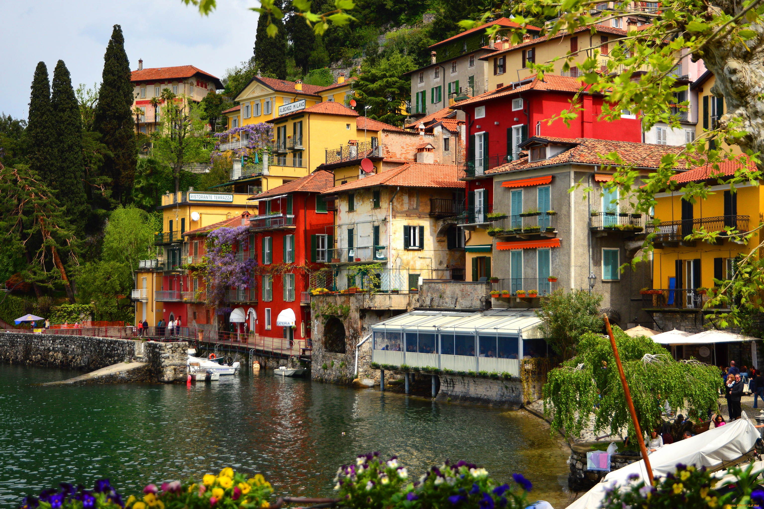 varenna, , lombardy, , италия, города, амальфийское, и, лигурийское, побережье, , италия, дома, море