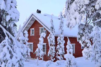 обоя города, - здания,  дома, деревья, снег, зима, финляндия