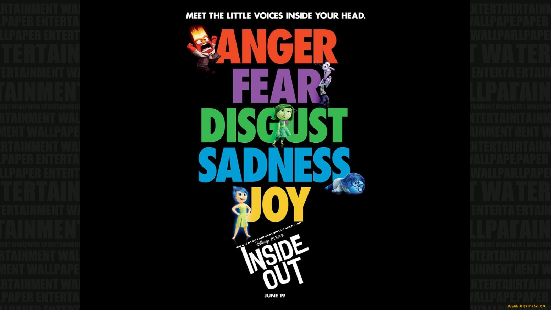 мультфильмы, inside, out, персонажи