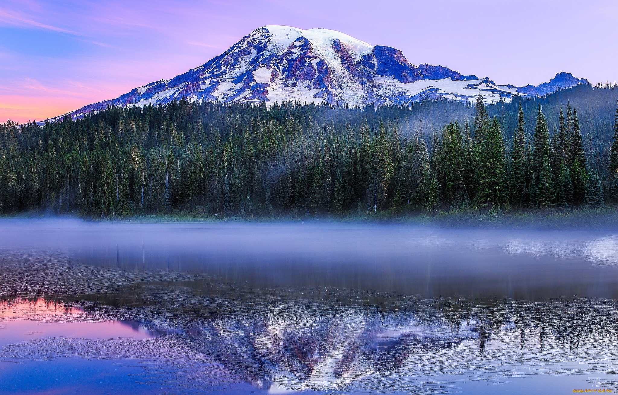 Mount Rainier Reflected in Tipsoo Lake, Washington скачать
