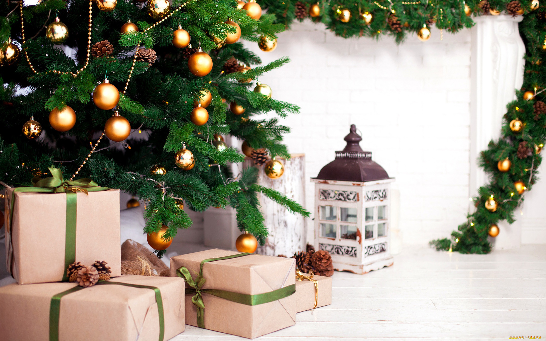 праздничные, подарки, и, коробочки, елка, новый, год, подарки, украшения, 2018, шишки, игрушки, шары, фонарь