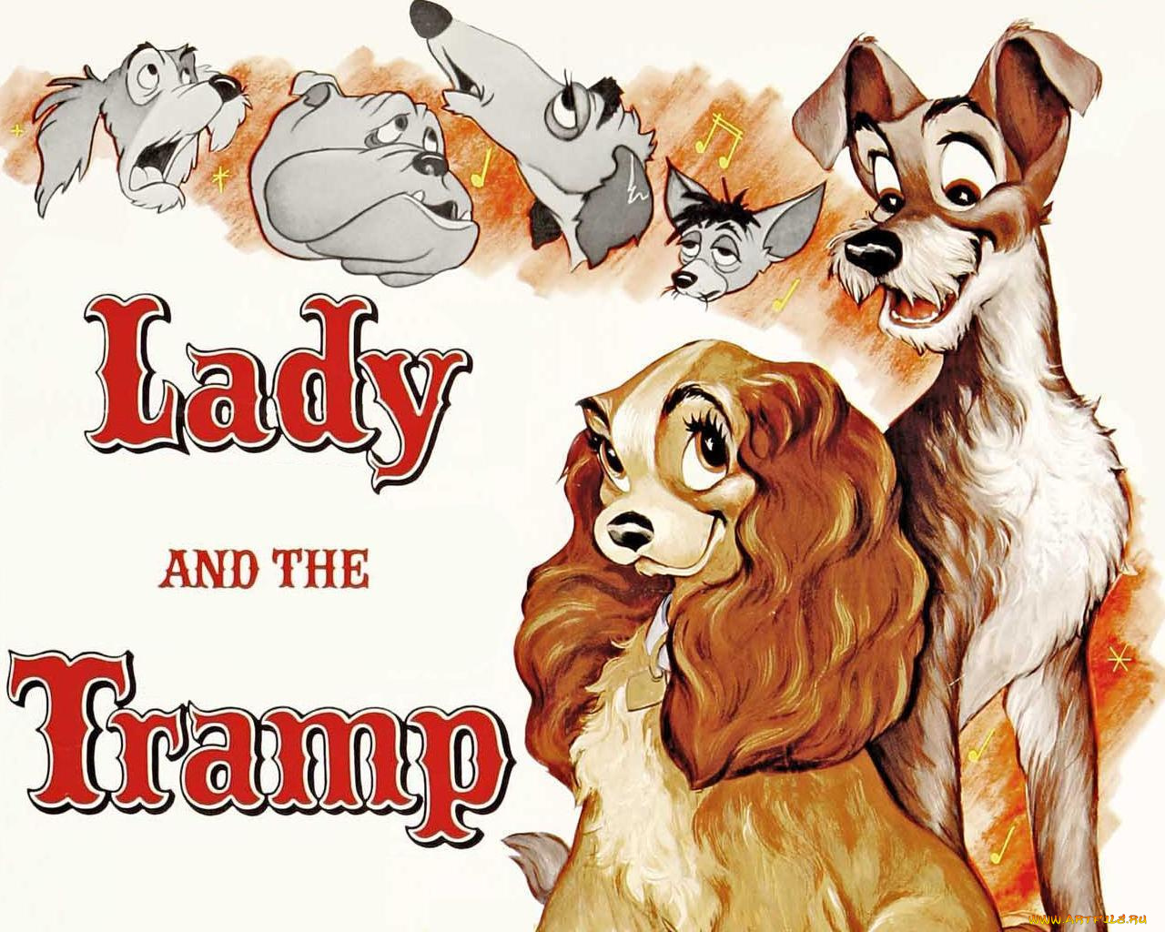 мультфильмы, lady, and, the, tramp
