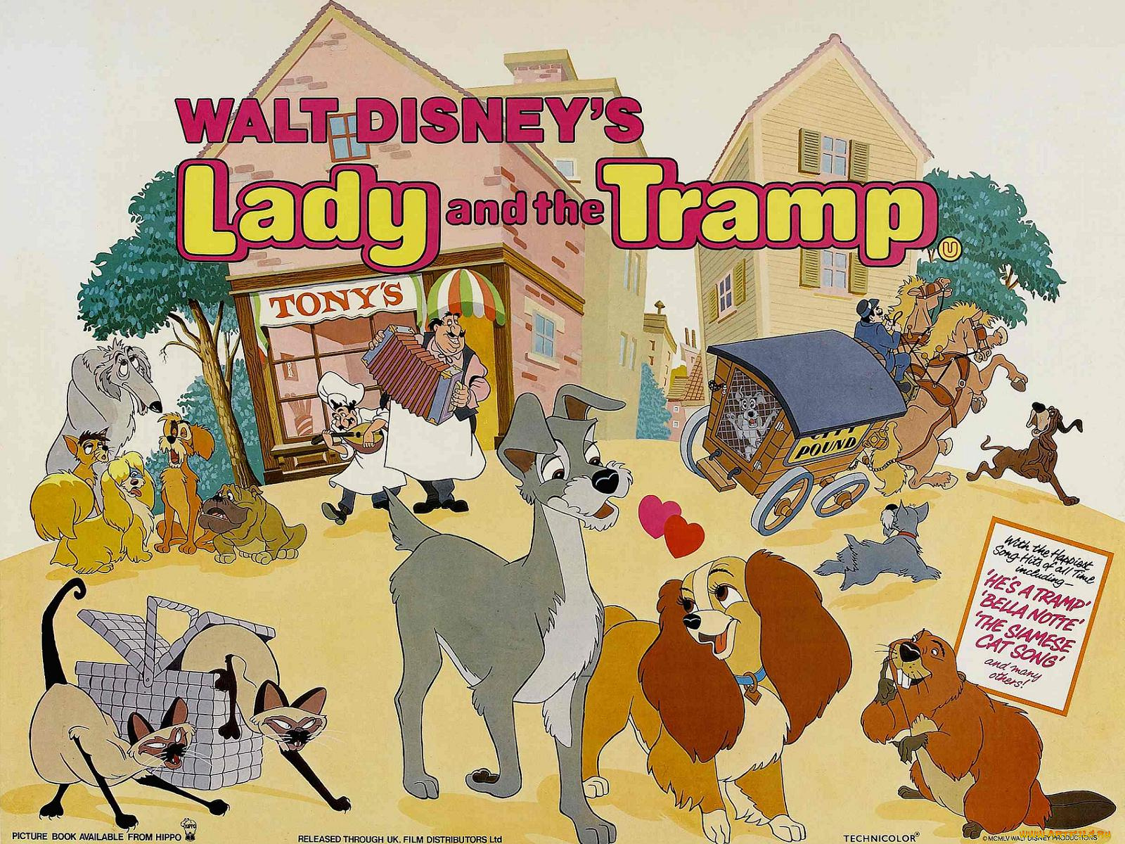 мультфильмы, lady, and, the, tramp