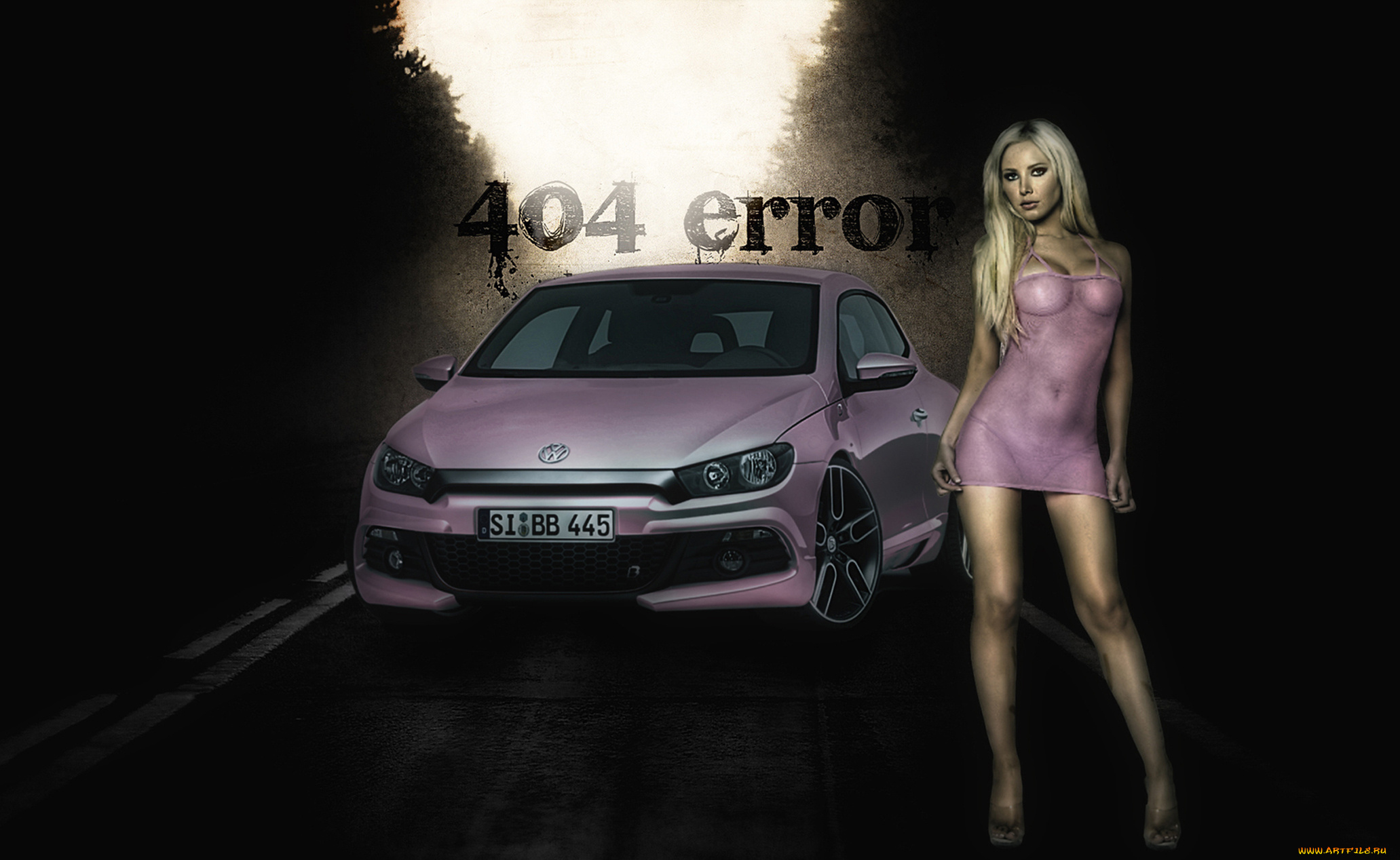 автомобили, авто, девушками, девушки, дорога, лес, темнота, eror, 404