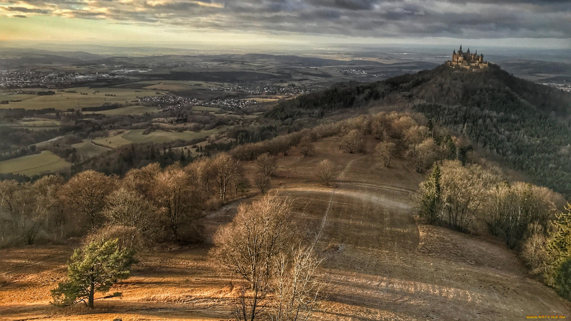 burg, hohenzollern, города, замки, германии, простор