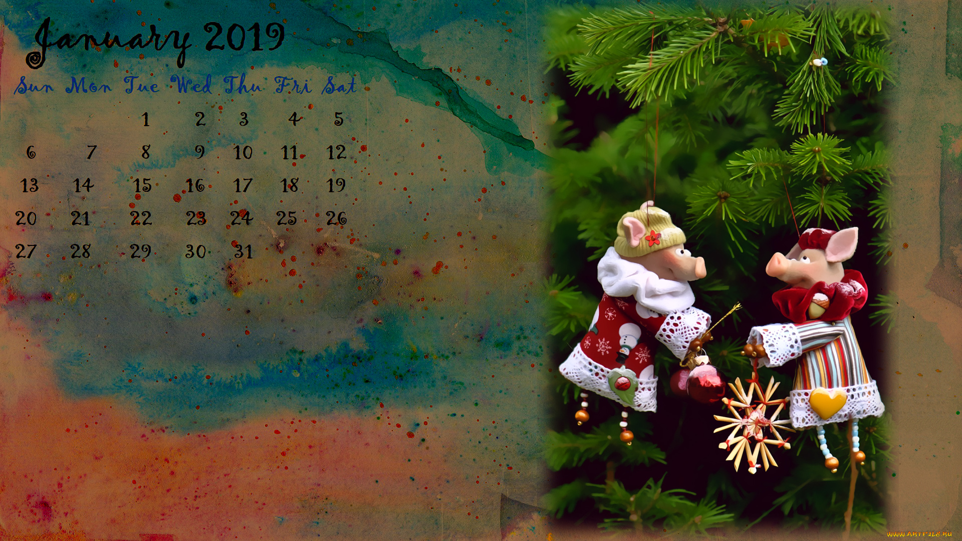 календари, праздники, , салюты, украшение, свинья, поросенок, елка