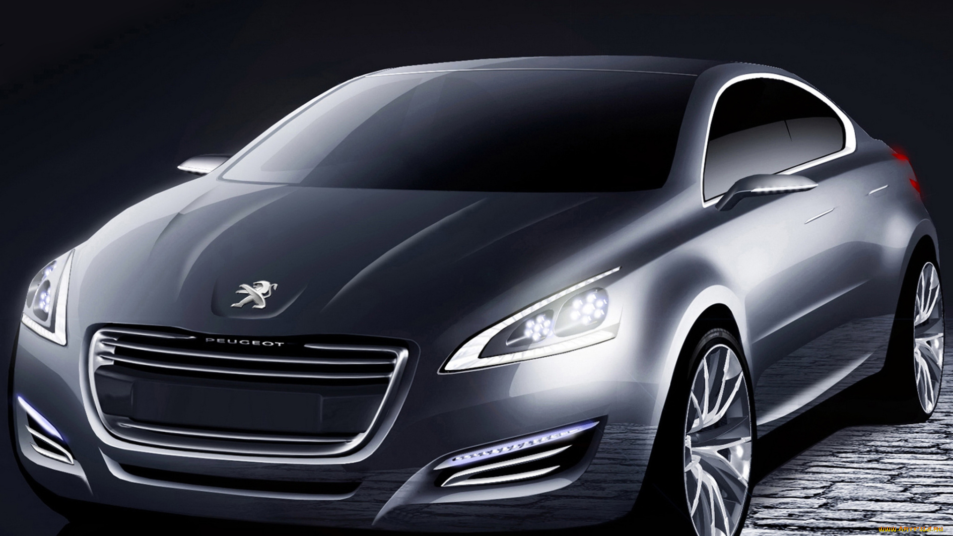 peugeot, concept, 2010, автомобили, рисованные