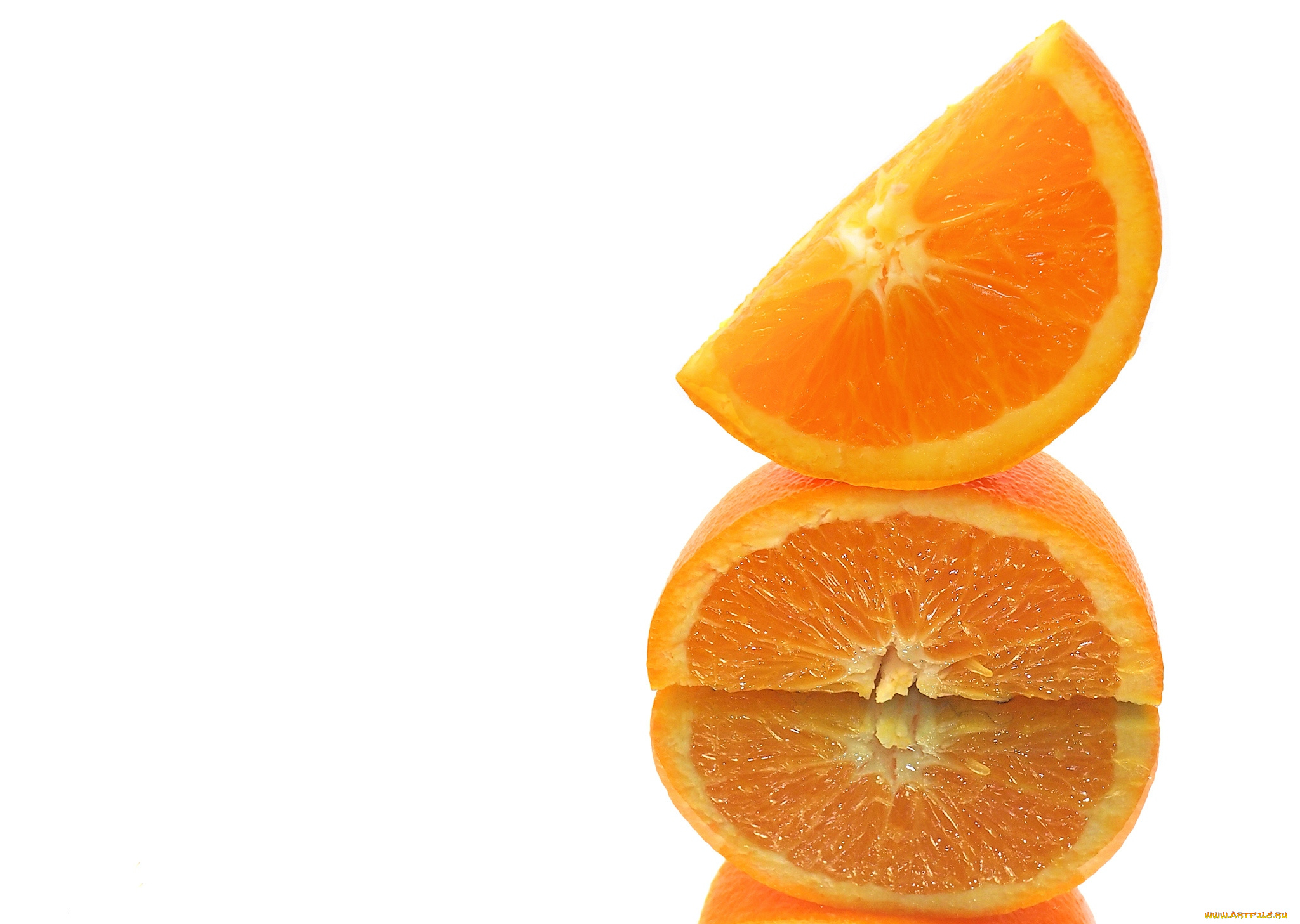 еда, цитрусы, отражение, апельсин