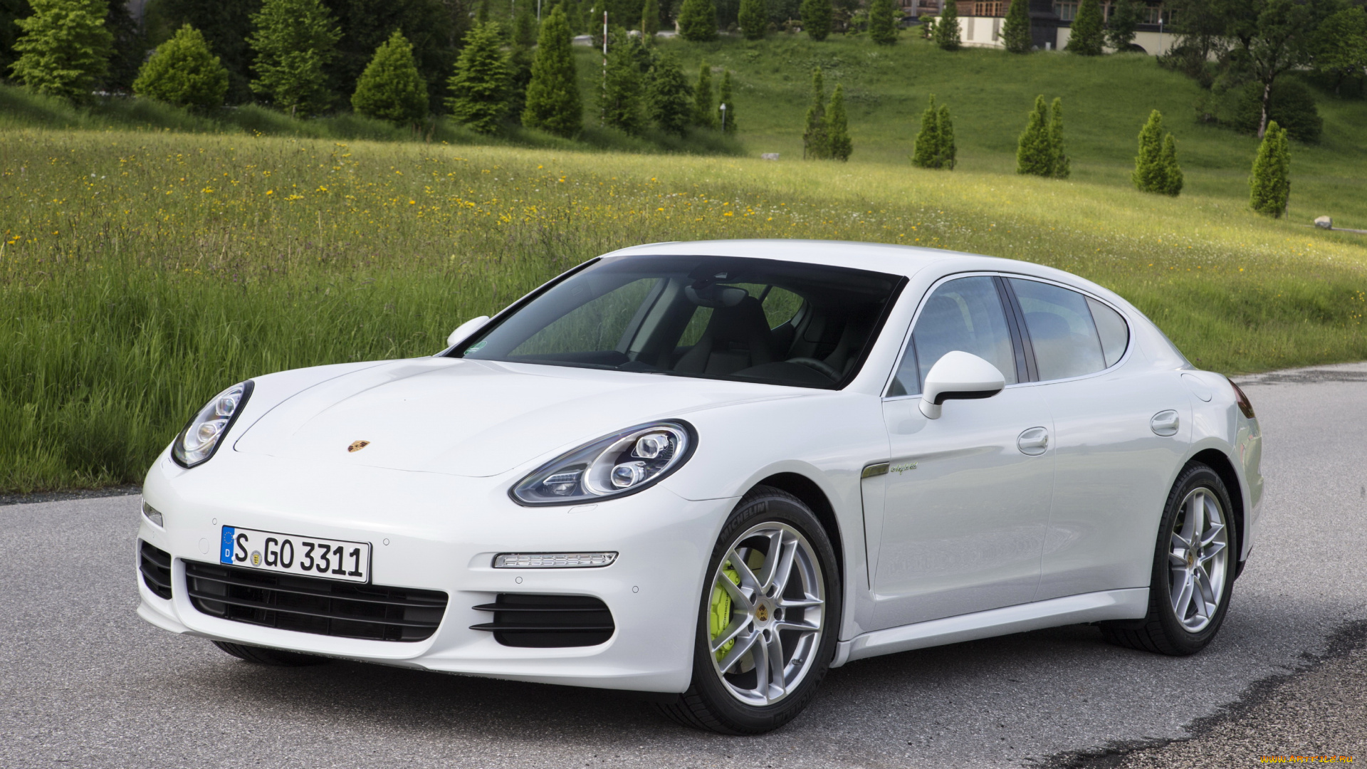 2014, porsche, panamera, s, e-, hybrid, автомобили, porsche, белый, panamera, дорога