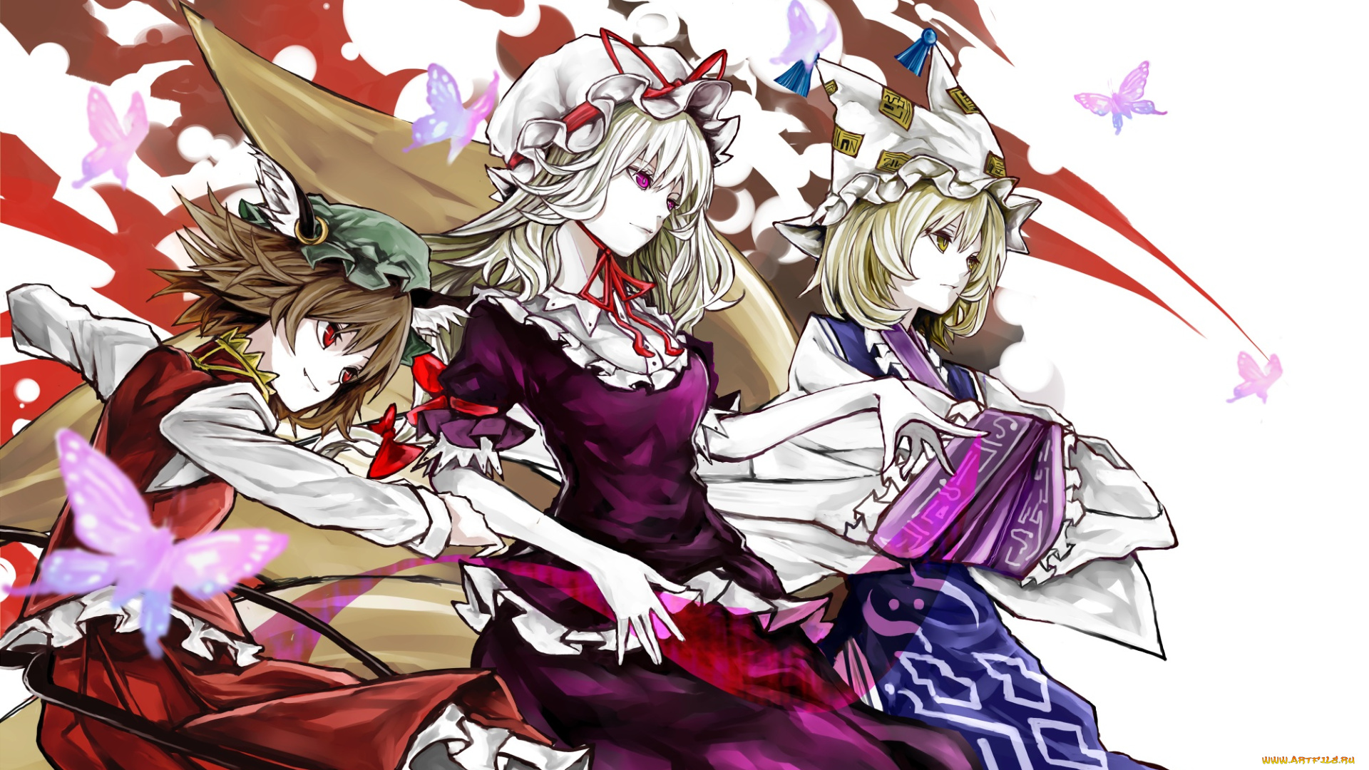 аниме, touhou, chen, yakumo, ran, yukari, yutapon