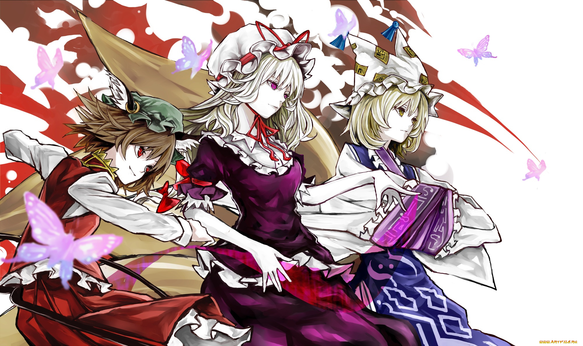 аниме, touhou, chen, yakumo, ran, yukari, yutapon