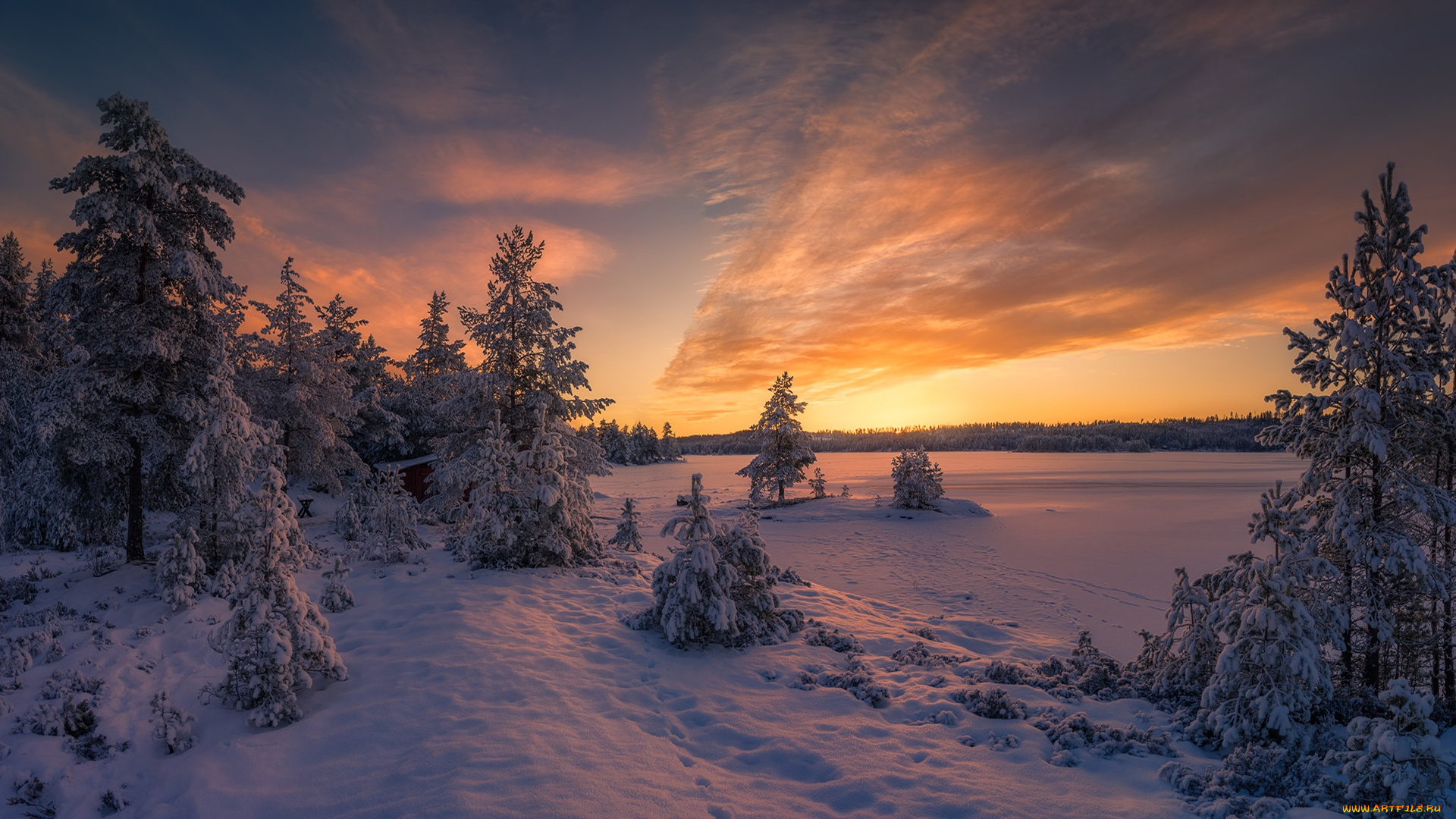 природа, зима, рингерике, норвегия