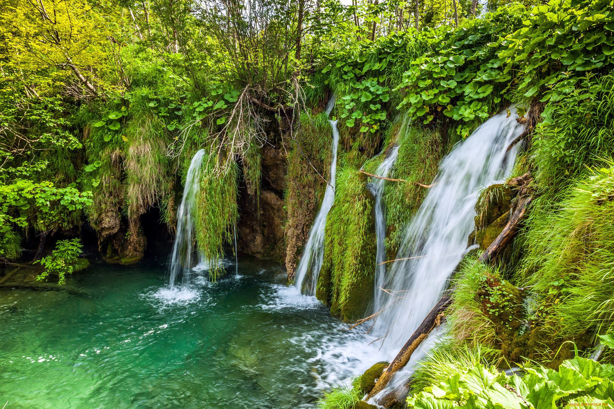 природа, водопады, поток, водопад, вода