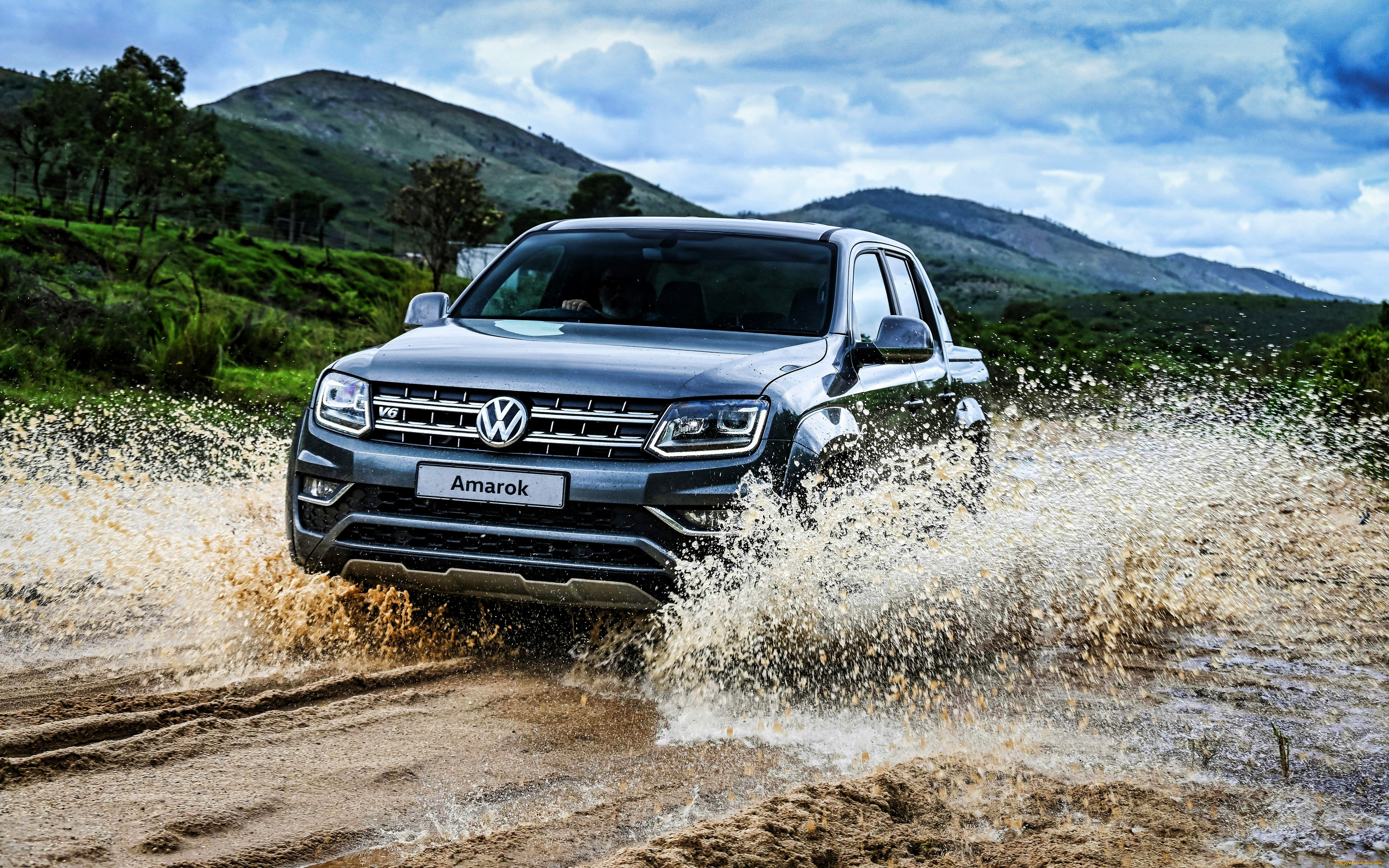 2021, volkswagen, amarok, автомобили, volkswagen, amarok, 4k, offroad, 2021, года, внедорожник, вода, фольксваген, амарок, немецкие