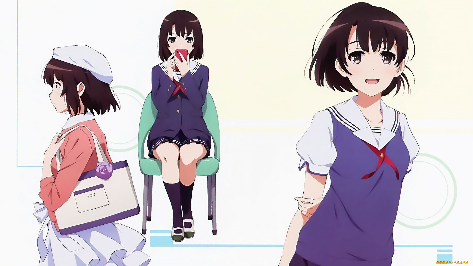 saekano, , how, to, raise, a, boring, girlfriend, аниме, saenai, heroine, no, sodatekata, фон, взгляд, девушки