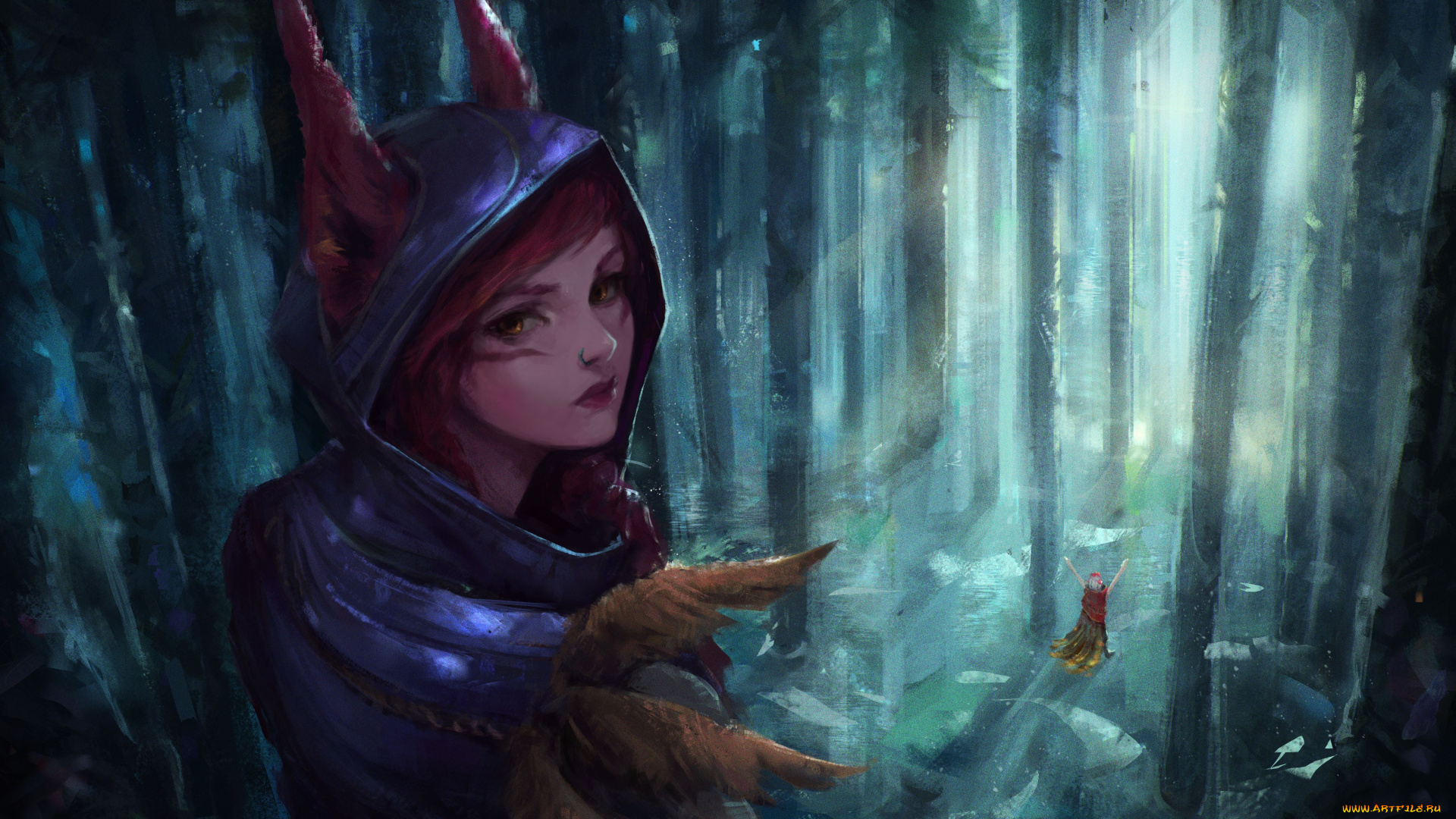 видео, игры, league, of, legends, xayah, лес