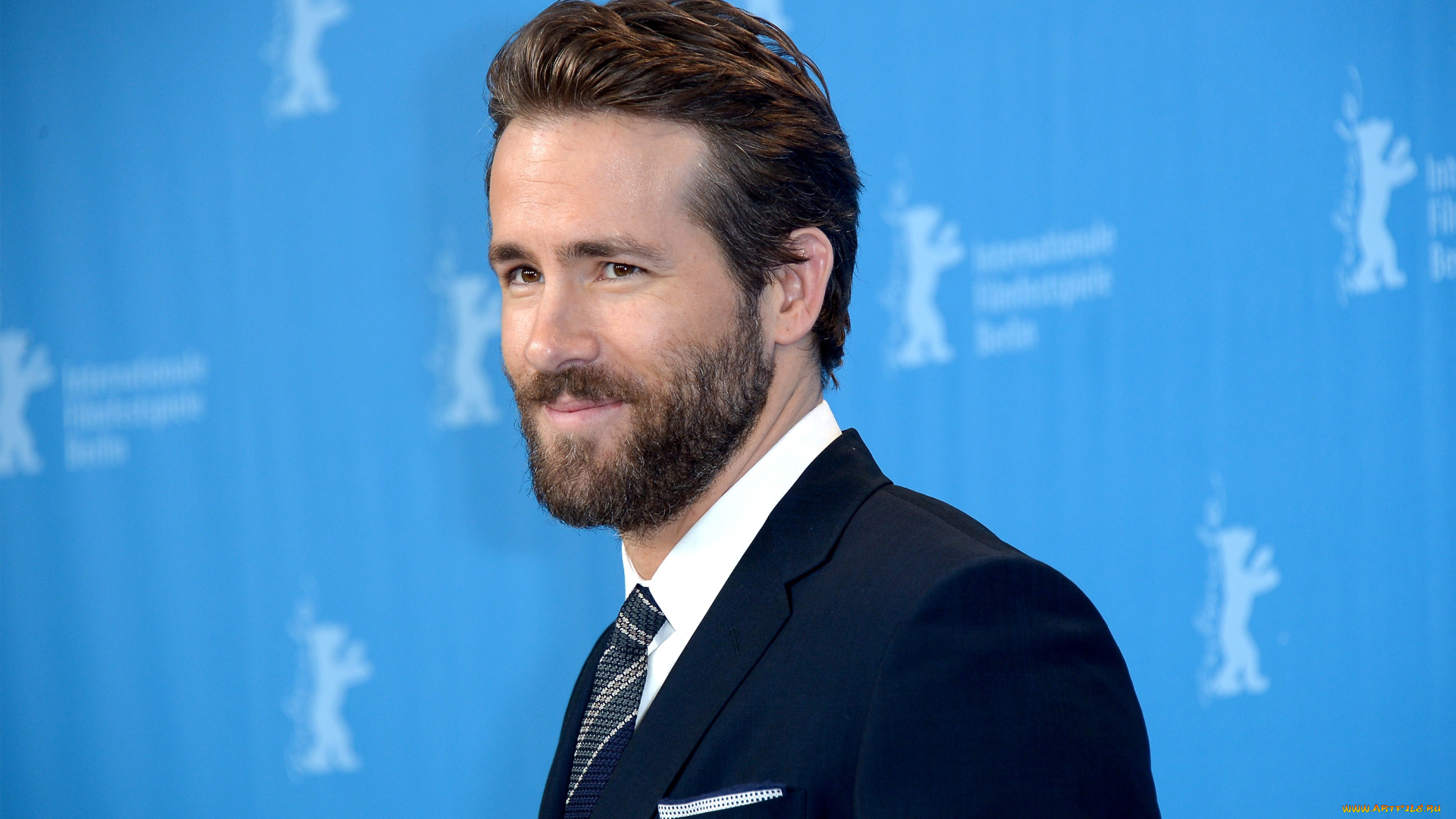 мужчины, ryan, reynolds, актер, лицо, борода, костюм