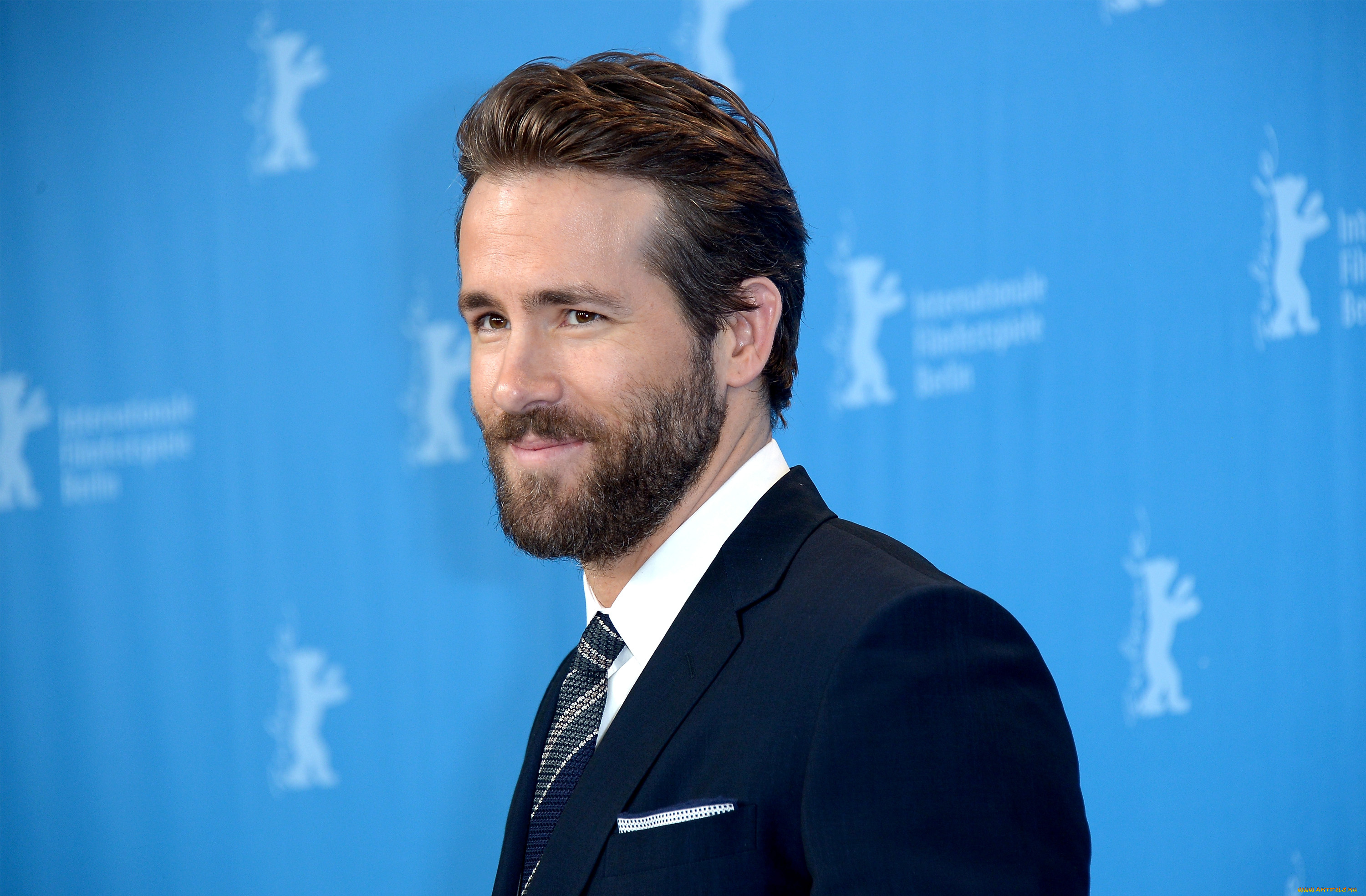 мужчины, ryan, reynolds, актер, лицо, борода, костюм