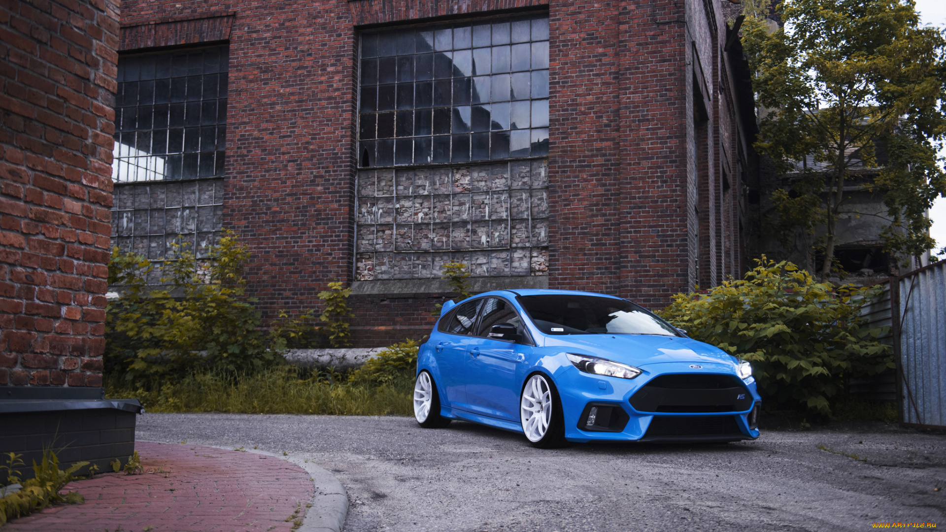 ford, focus, rs, автомобили, ford, focus, rs, blue, stance, building