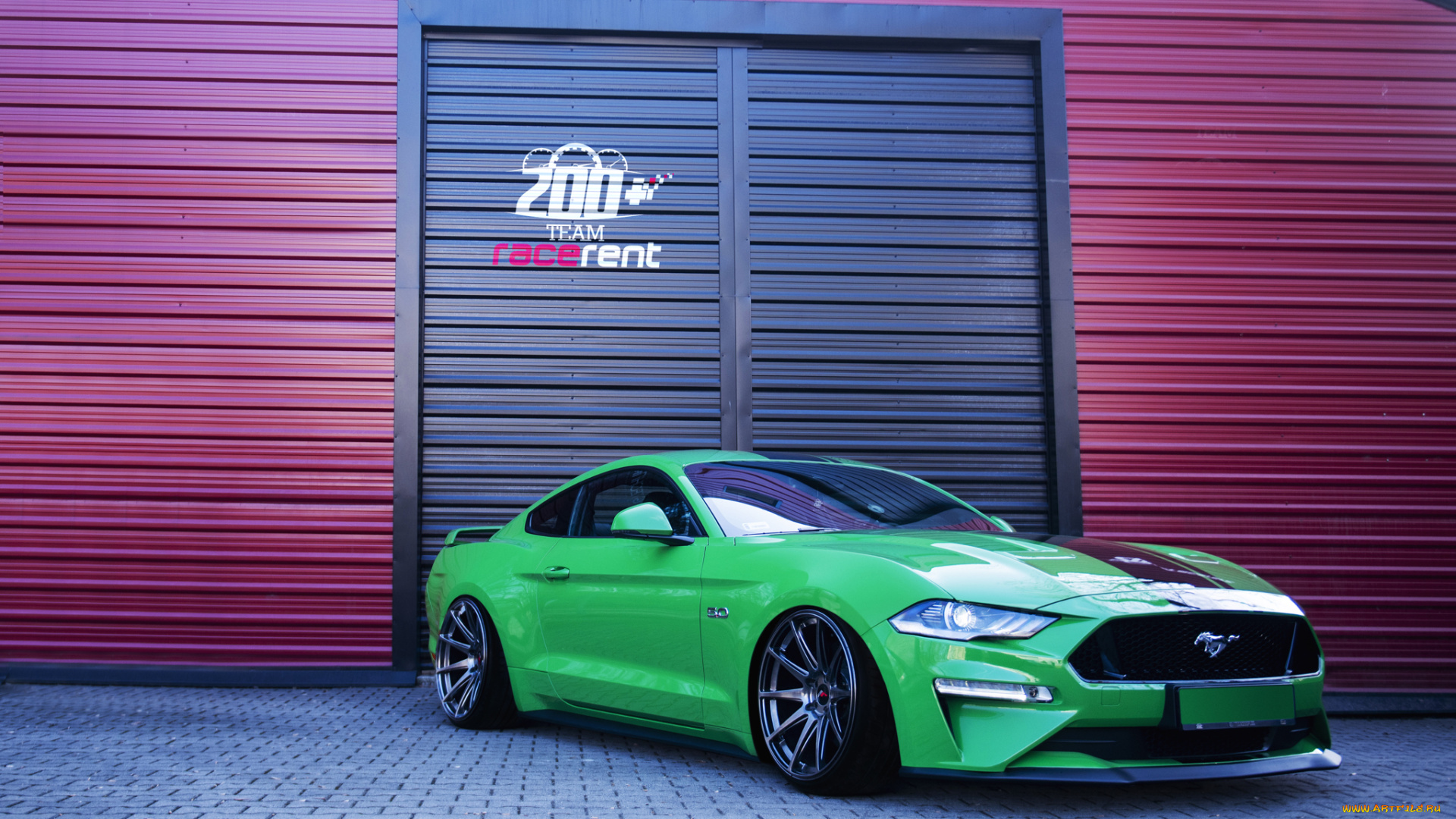 ford, mustang, green, автомобили, ford, mustang, green, stance, muscle, car