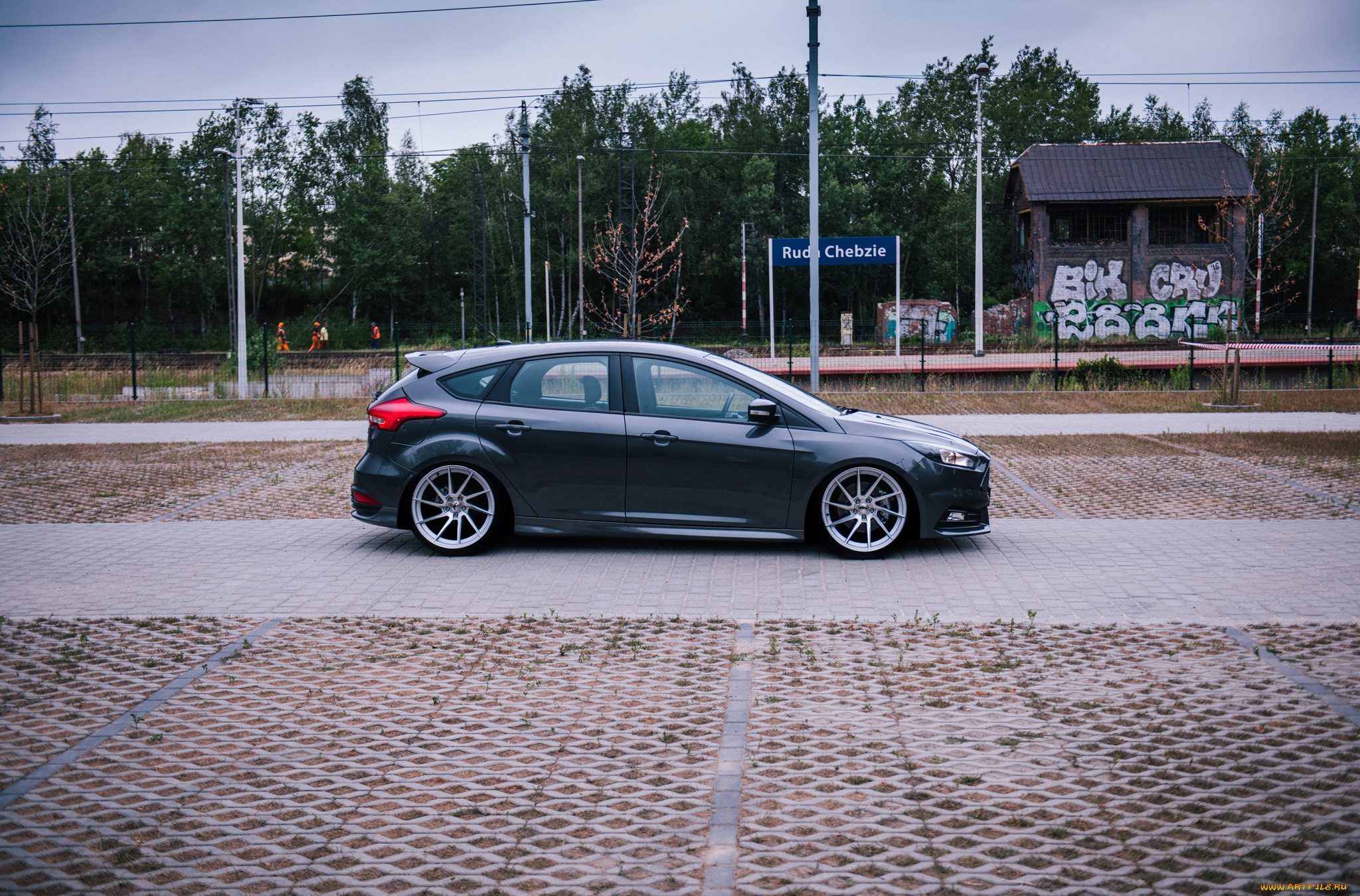 ford, focus, rs, grey, автомобили, ford, focus, rs, grey, side, wheels, stance