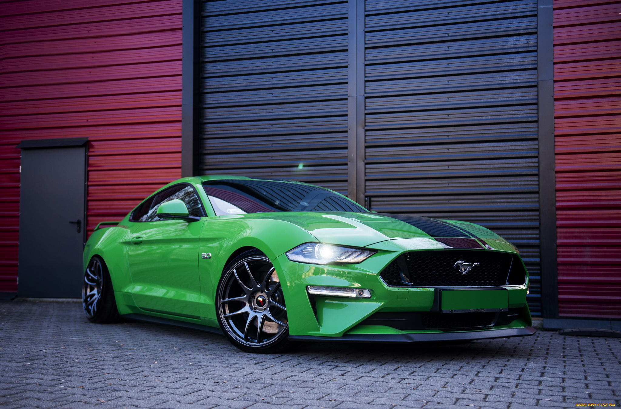 ford, mustang, green, автомобили, ford, mustang, green, stance, muscle, car