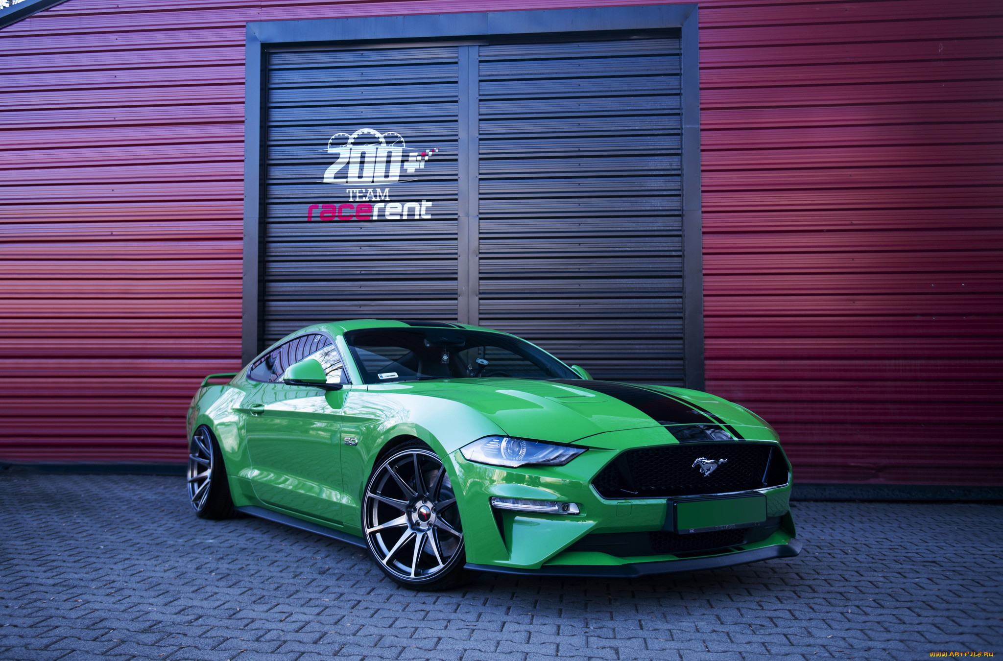 ford, mustang, green, автомобили, ford, mustang, green, stance, muscle, car