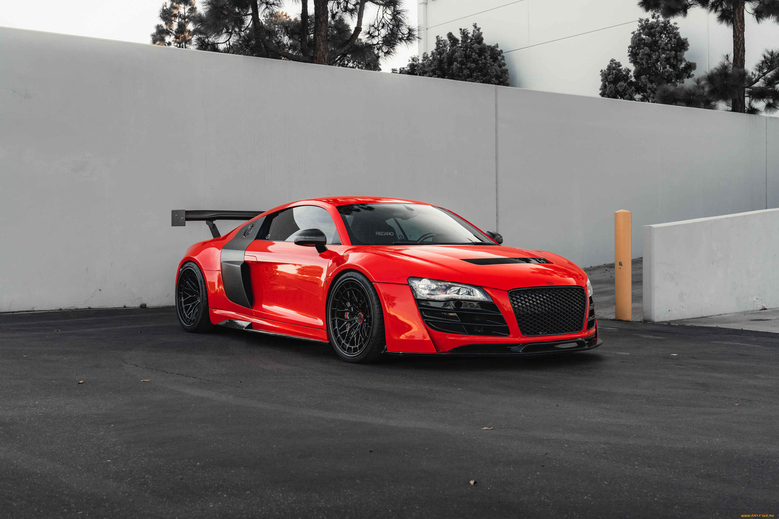 audi, r8, автомобили, audi, r8, sportcar, supercar, red, parking