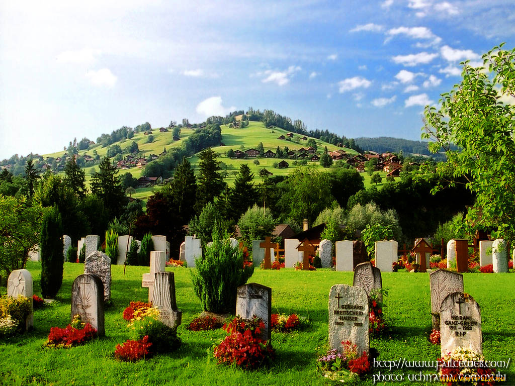 switzerland, berner, oberland, sigriswil, churchyard, города, другое